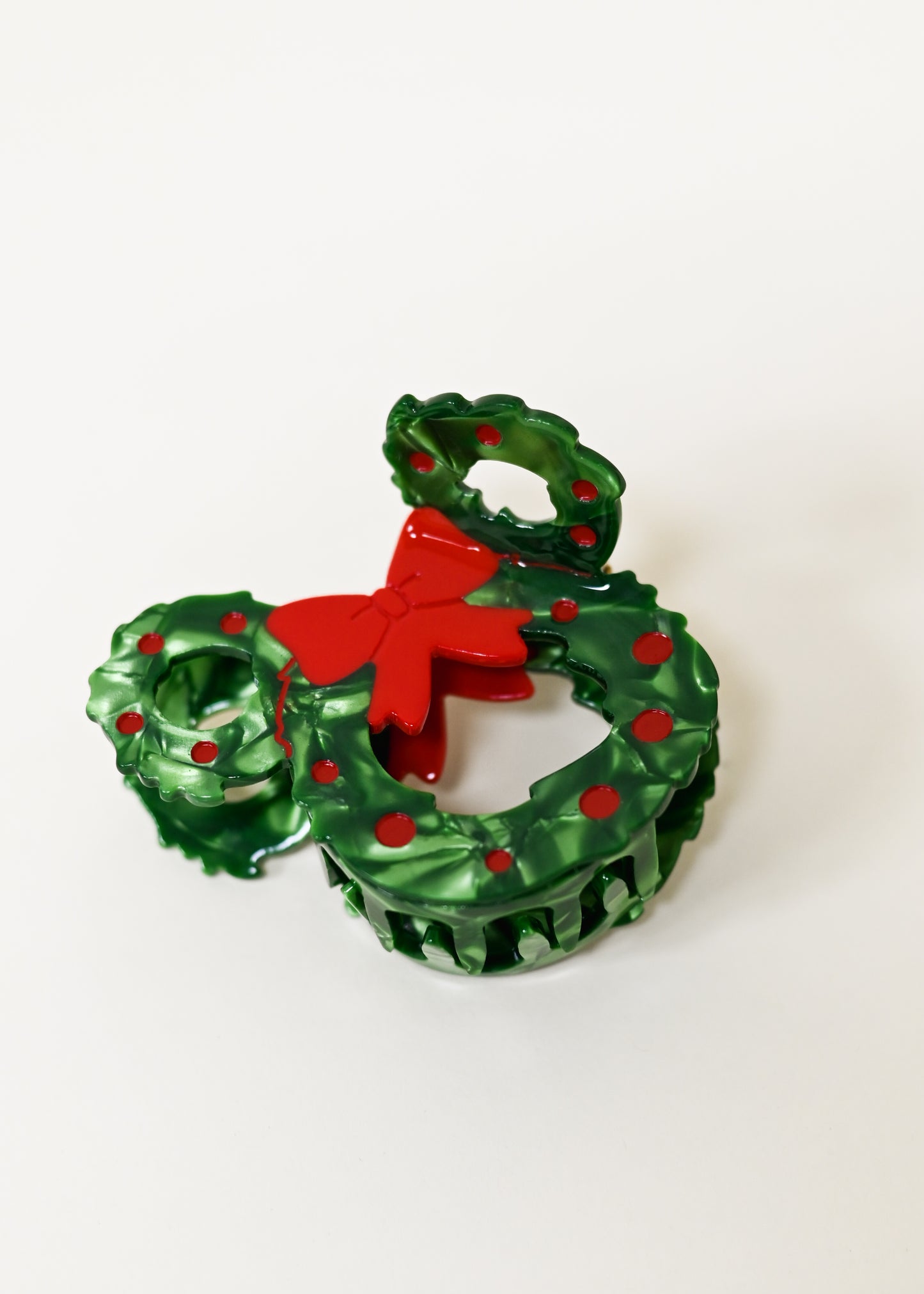 Mickey Christmas Wreath Claw Clip