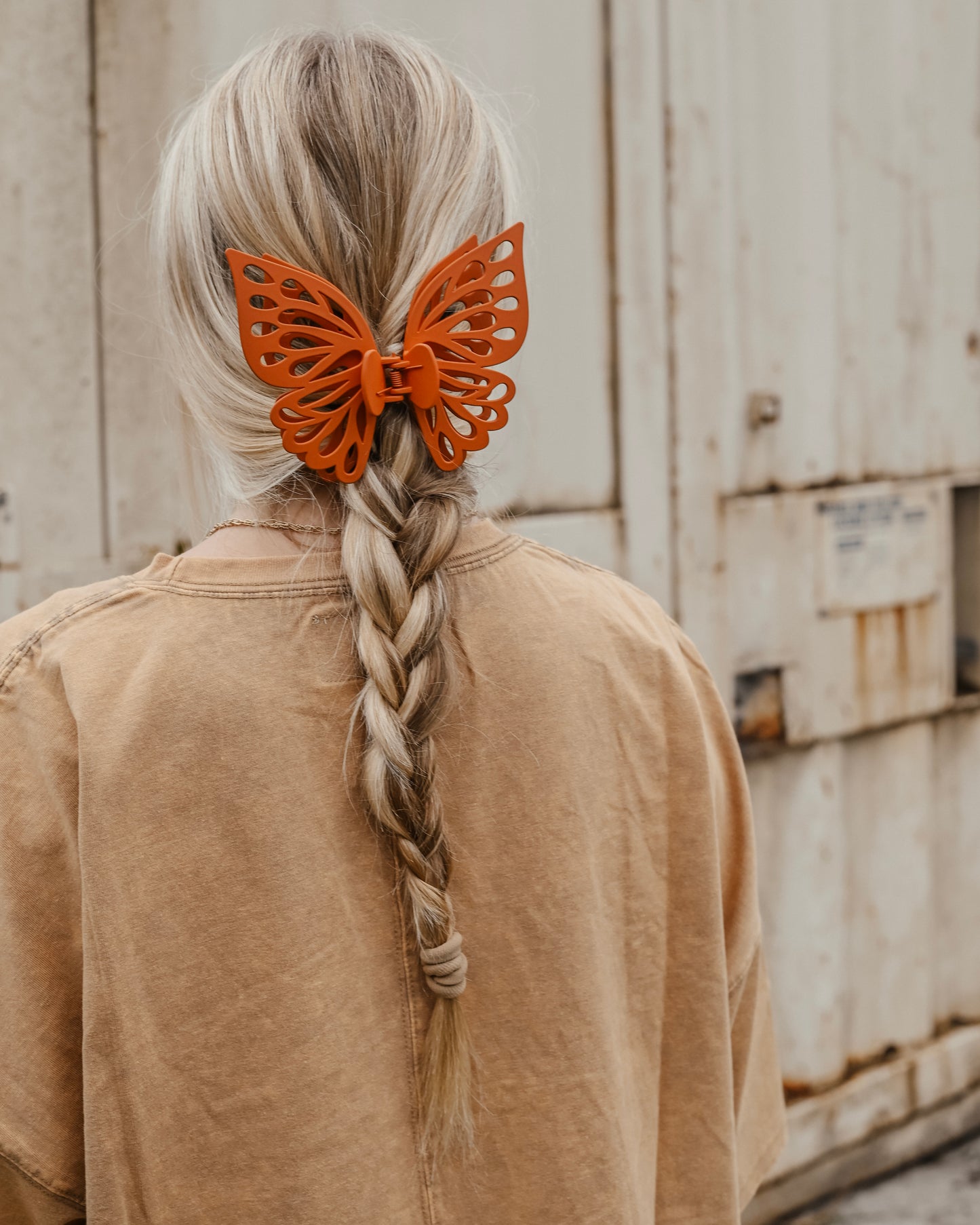 Burnt Orange Jumbo Butterfly Claw Clip
