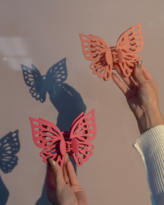 Pink Tones Jumbo Butterfly Claw Clip