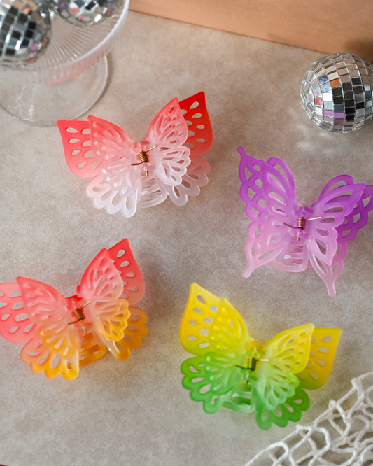 Double Flutter Butterfly Claw Clips