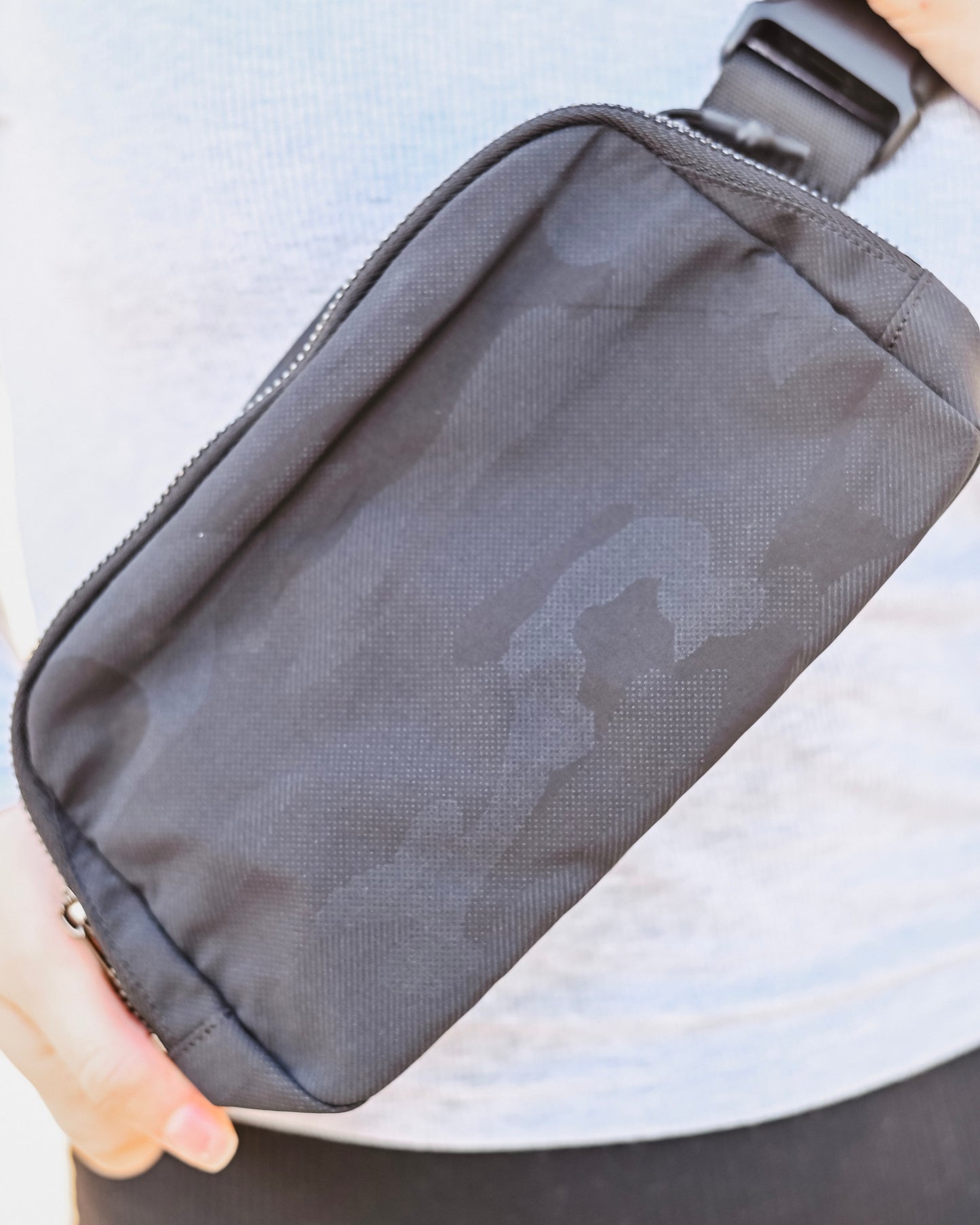 Black Camouflage Belt Bag