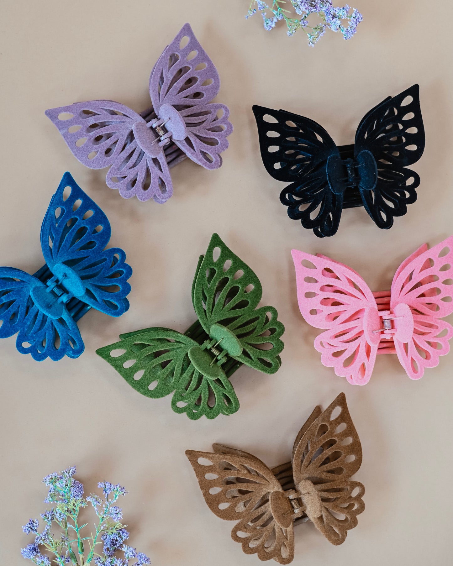 Velvet Jumbo Butterfly Hair Clip