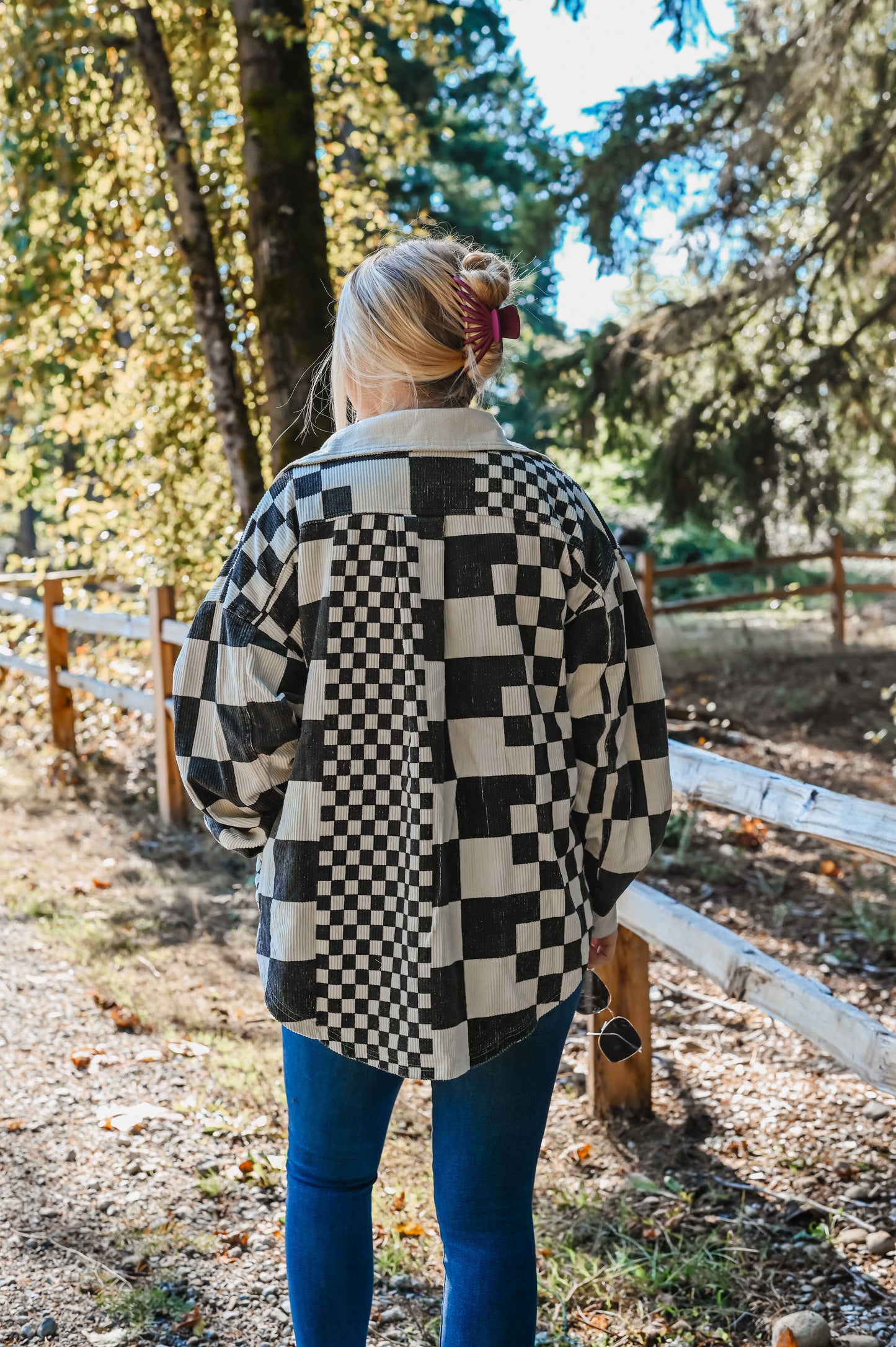 Race Track Oversized Corduroy Shacket