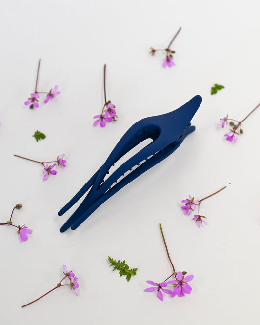 Navy Lay Flat Claw 2.0 // Thick Hair