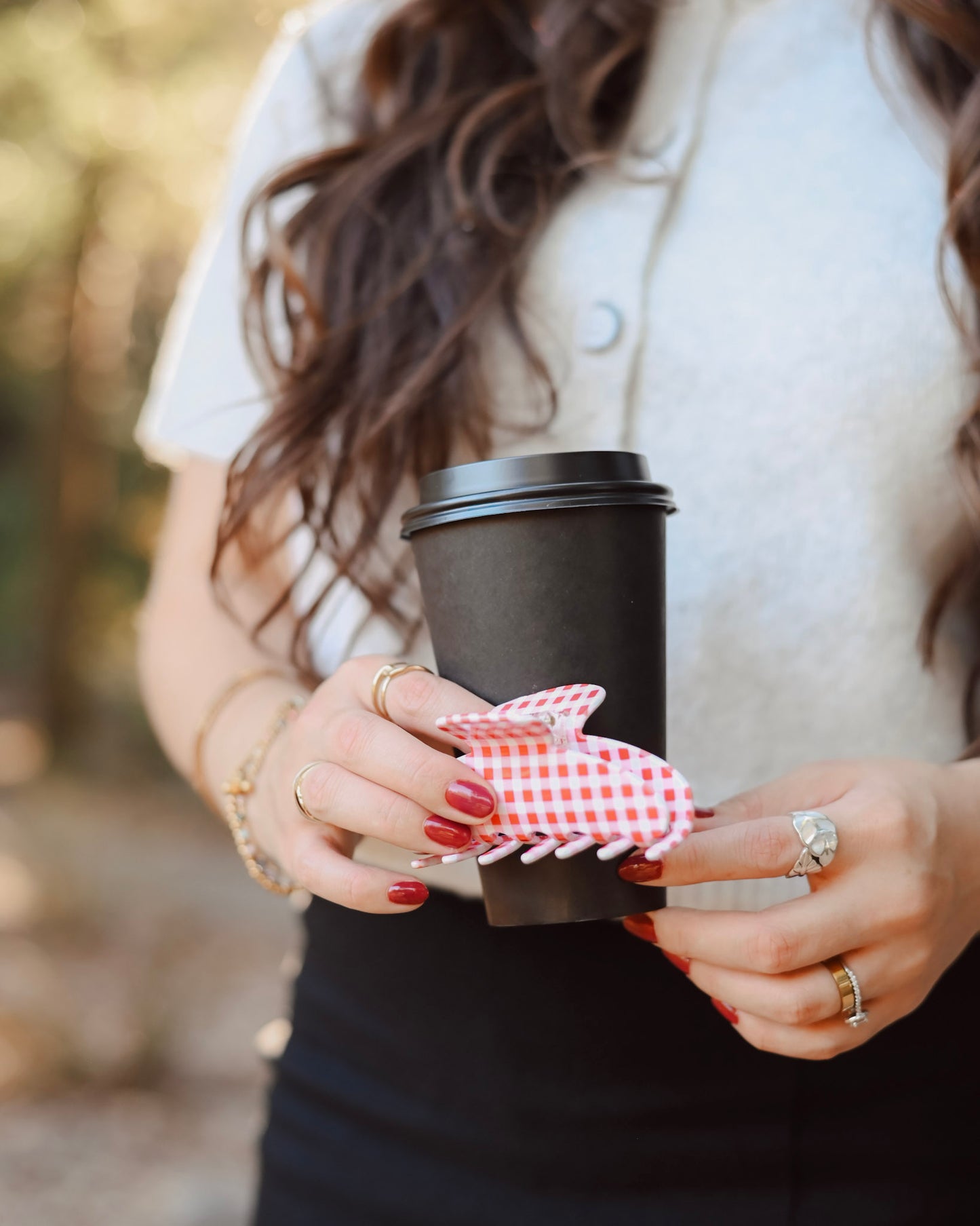 Gingham Midi Claw