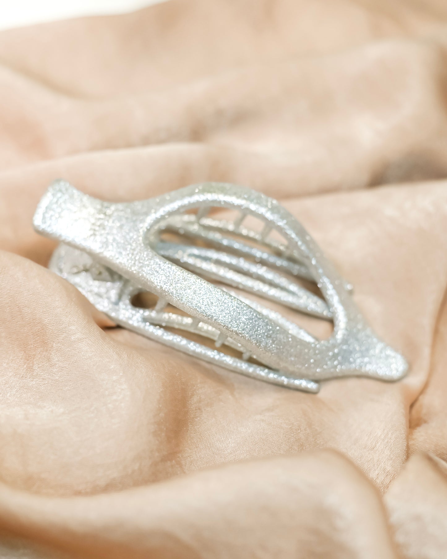 Silver Glitter Lay Flat Wide