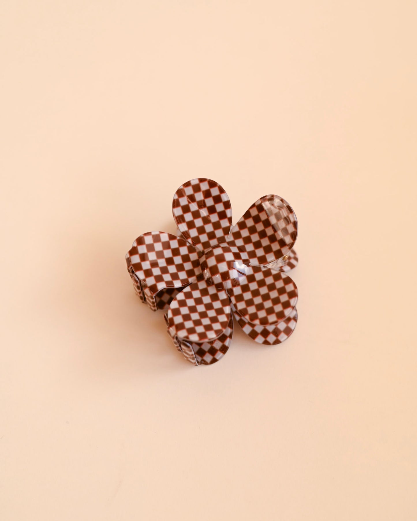 Checkered Daisy Claw Clip