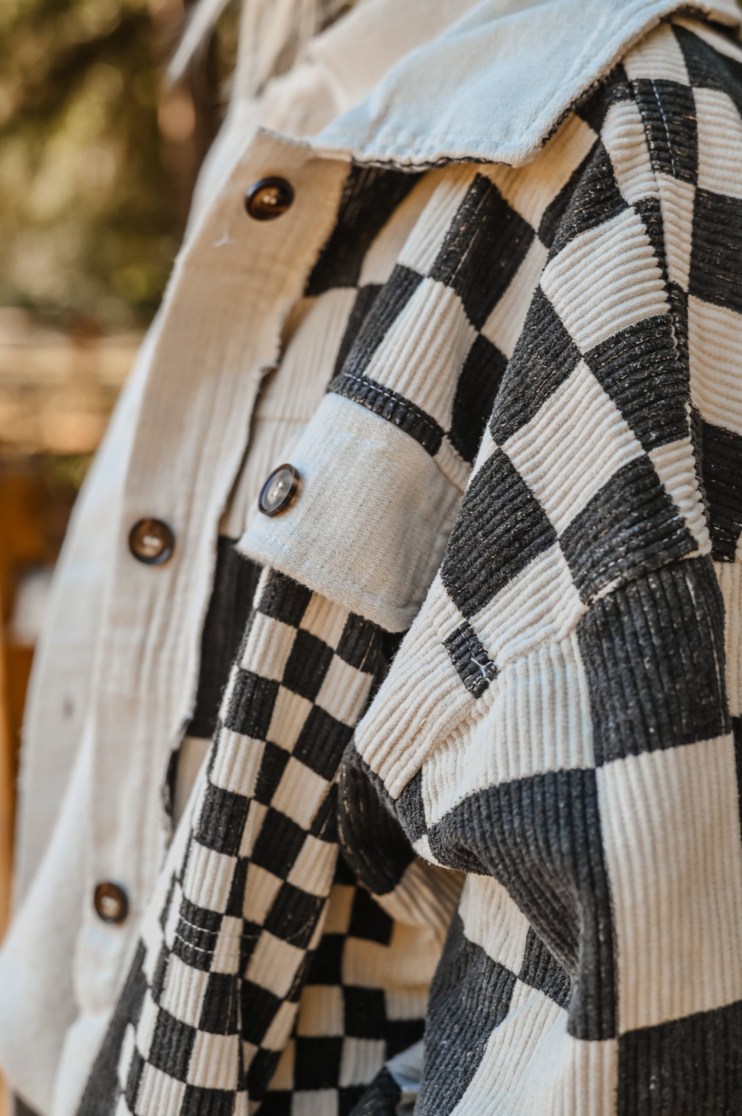 Race Track Oversized Corduroy Shacket