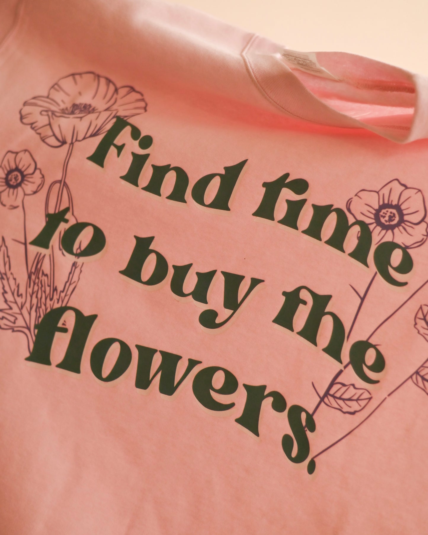 Buy The Flowers Pink Crewneck