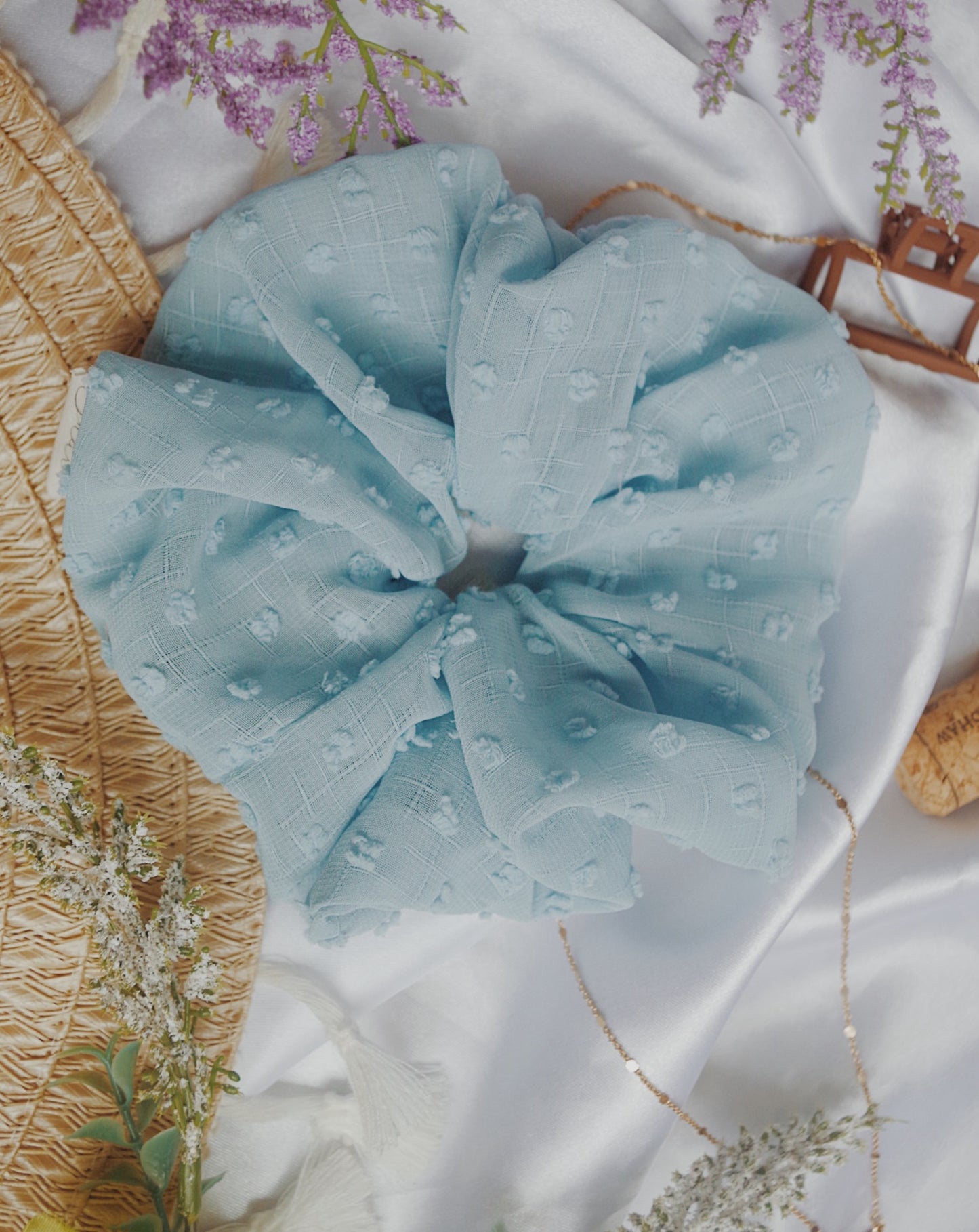 Chiffon Swiss dot XL scrunchie