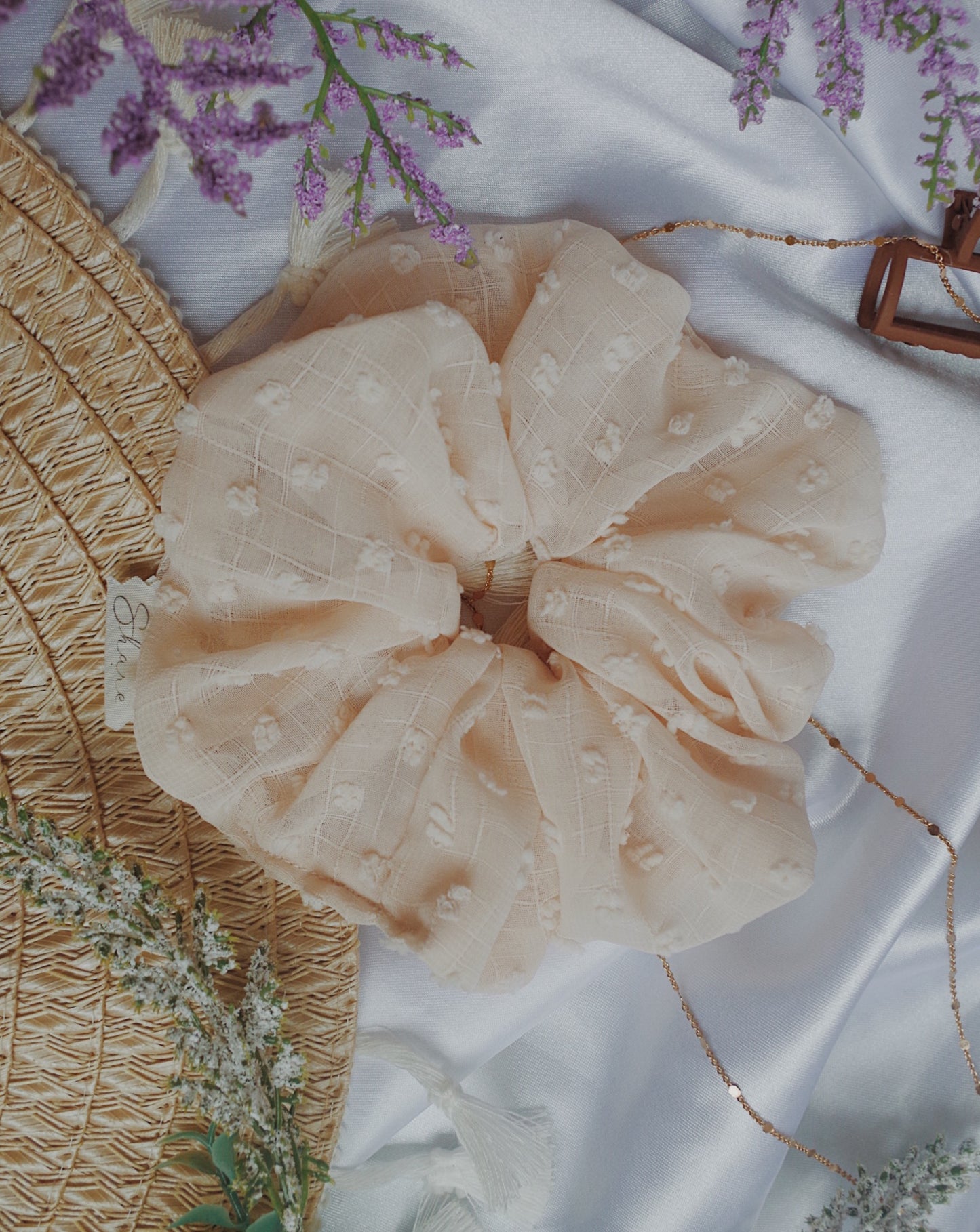 Chiffon Swiss dot XL scrunchie