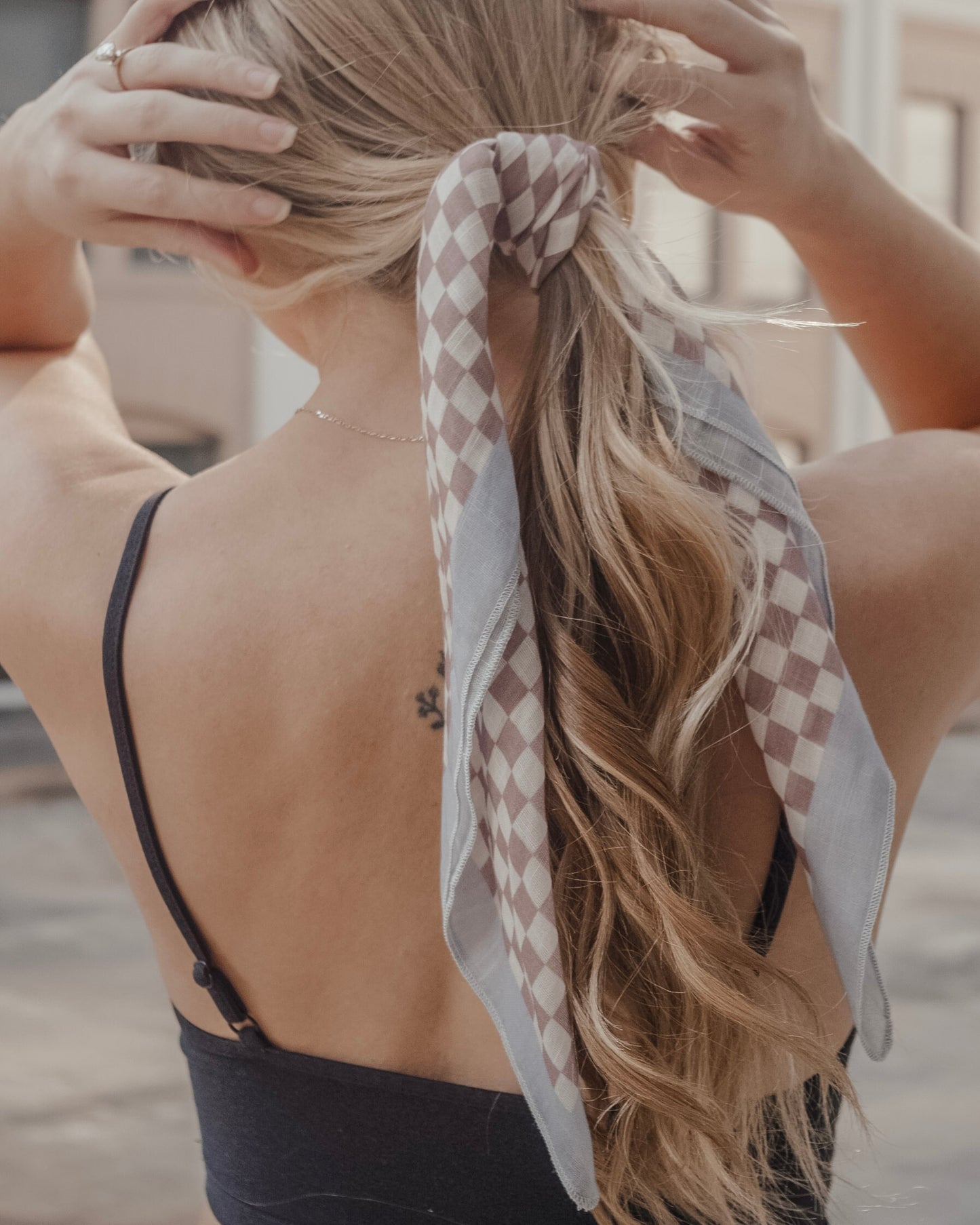 Linen Checkered Bandana