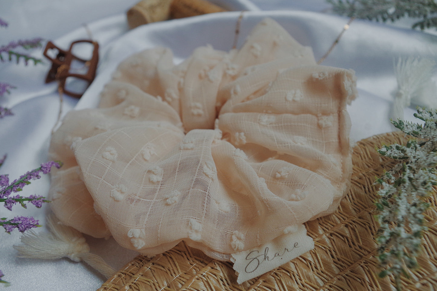 Chiffon Swiss dot XL scrunchie