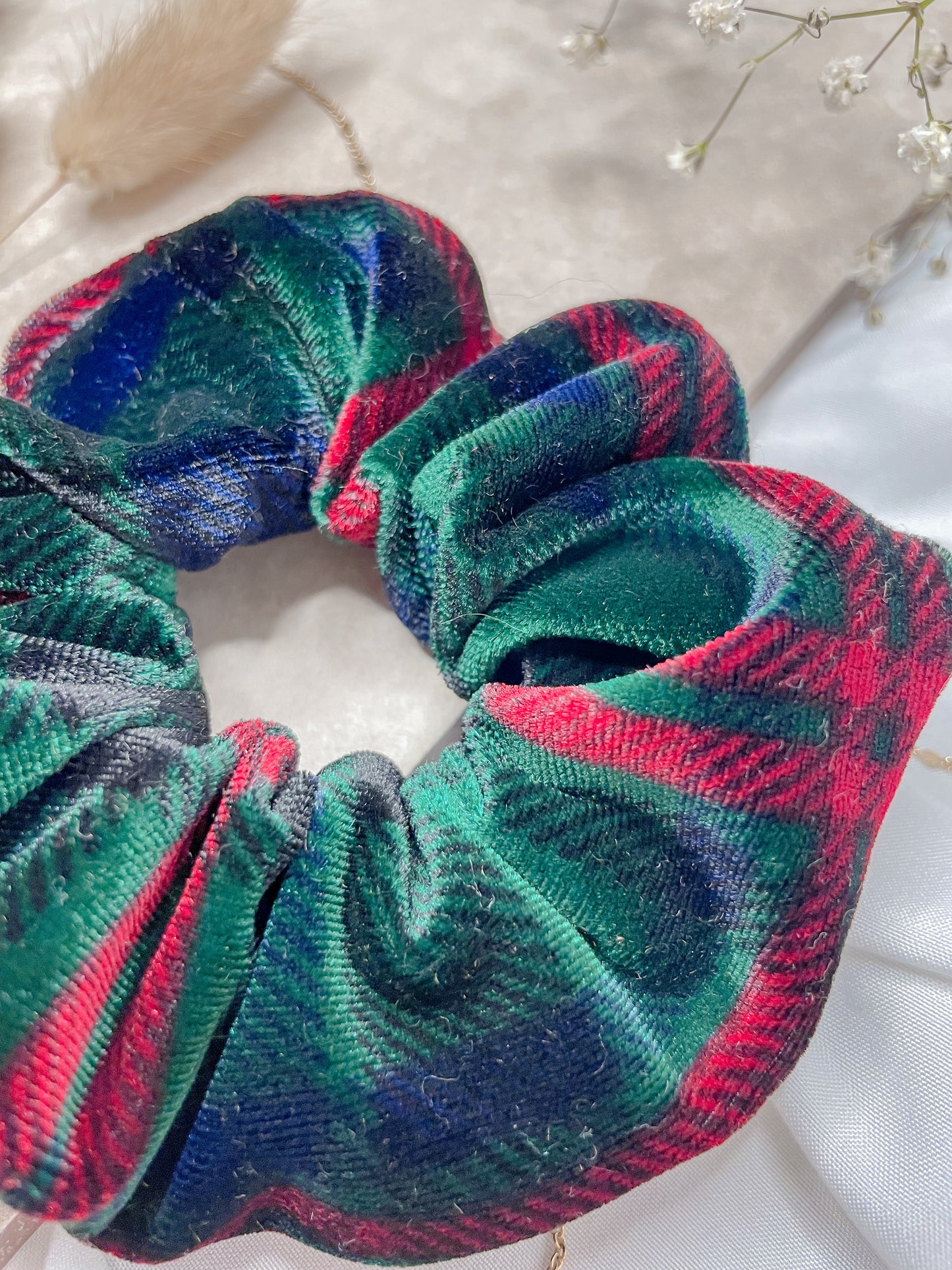 Plaid Velvet Scrunchie