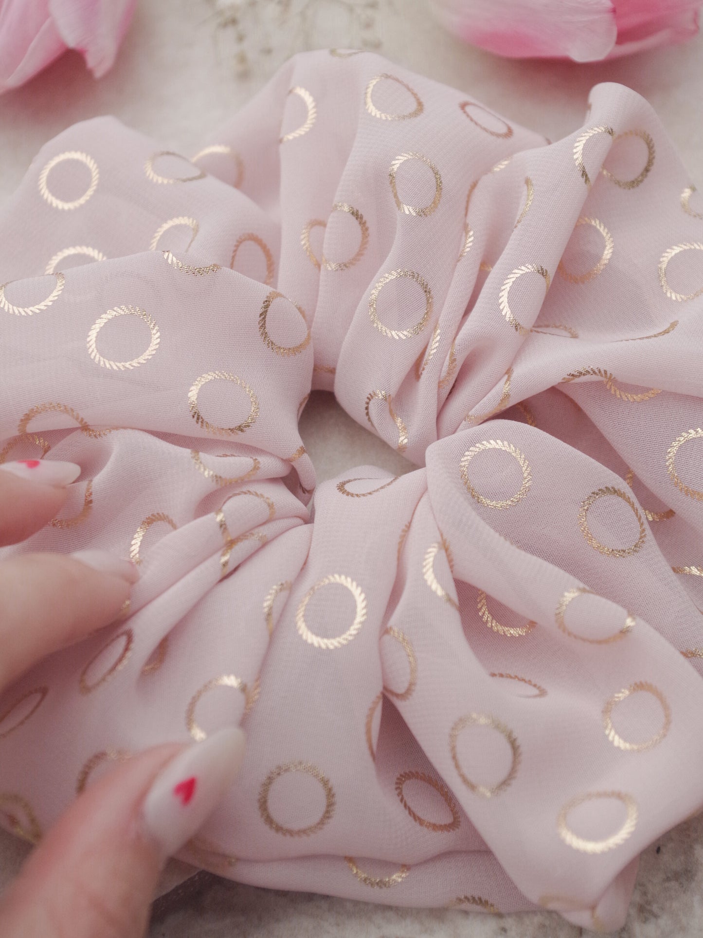 Chiffon Blushing Gold XL Scrunchie