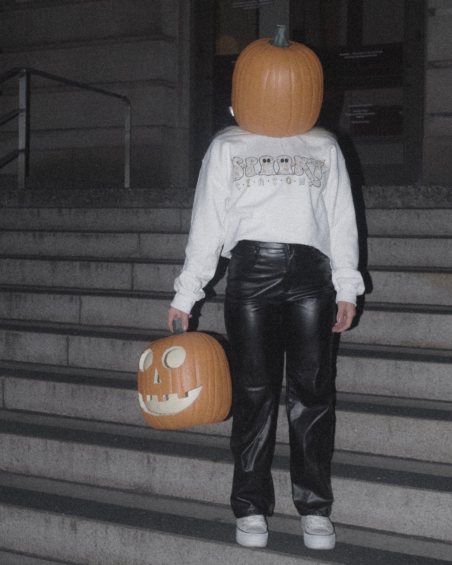 White spooky hippy crewneck