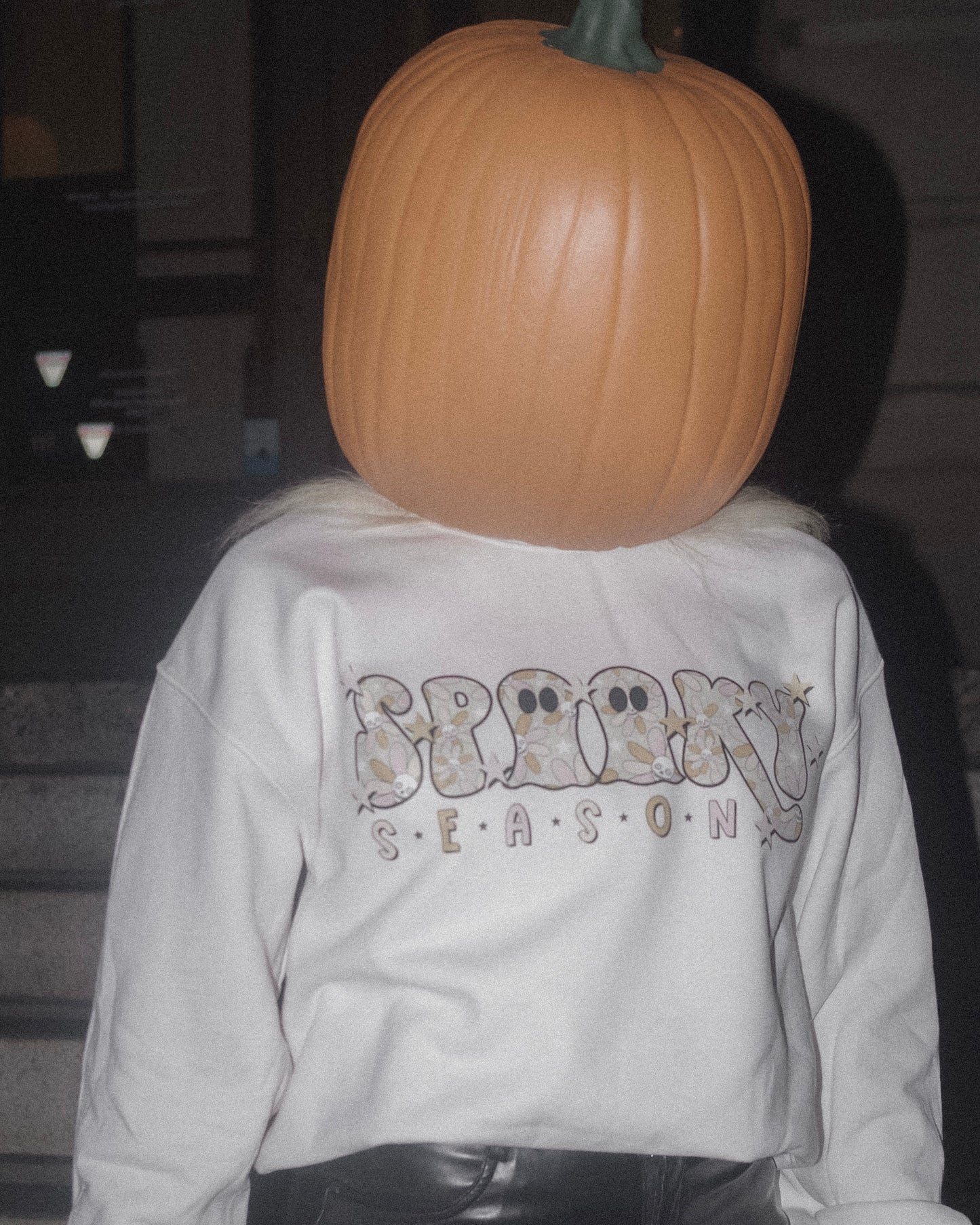 White spooky hippy crewneck