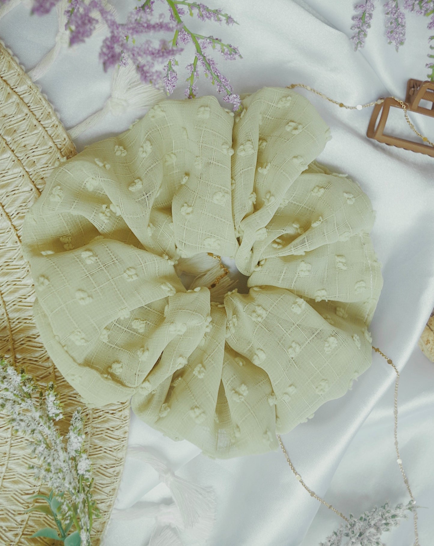 Chiffon Swiss dot XL scrunchie