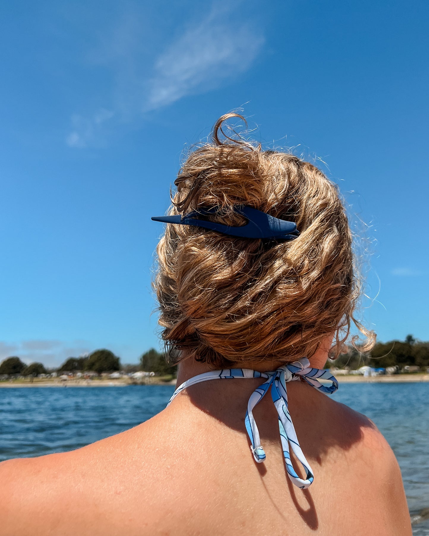 Navy Lay Flat Claw 2.0 // Thick Hair