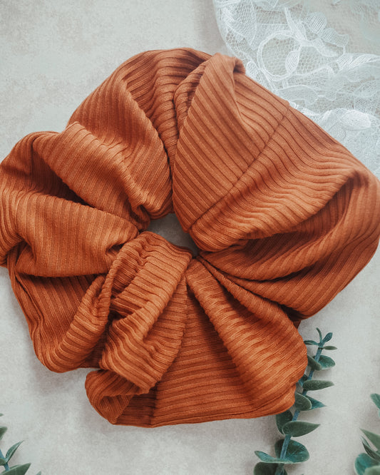 Ginger Ribbed Knit Scrunchie
