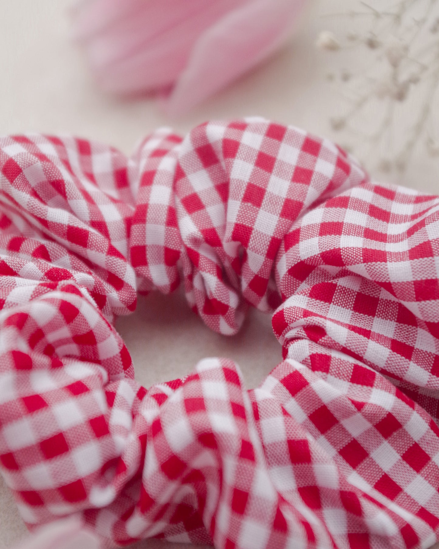 Red Gingham Scrunchie
