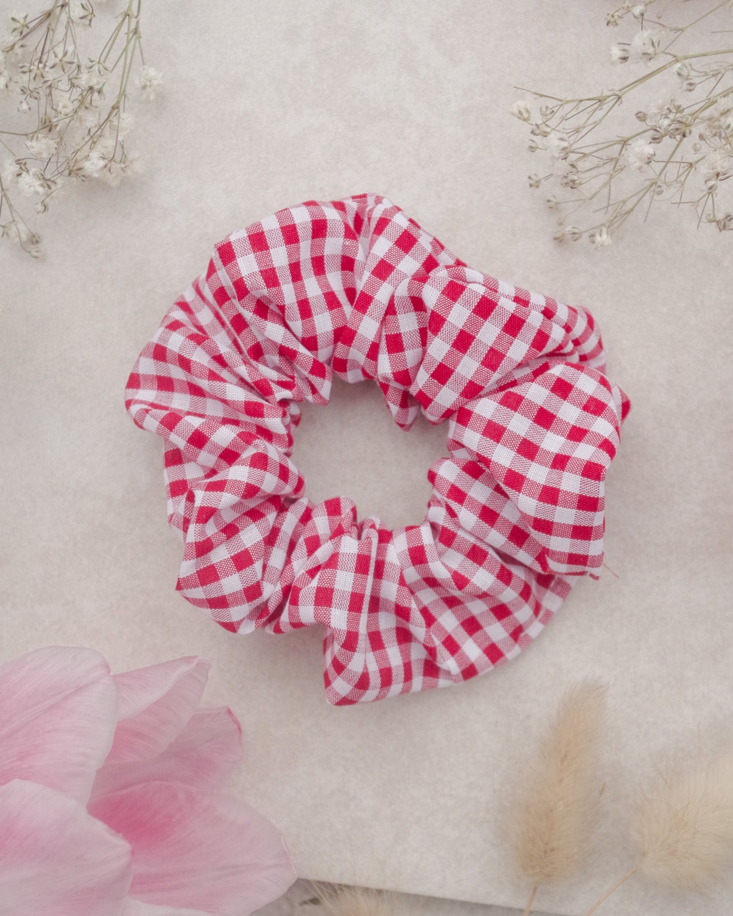 Red Gingham Scrunchie