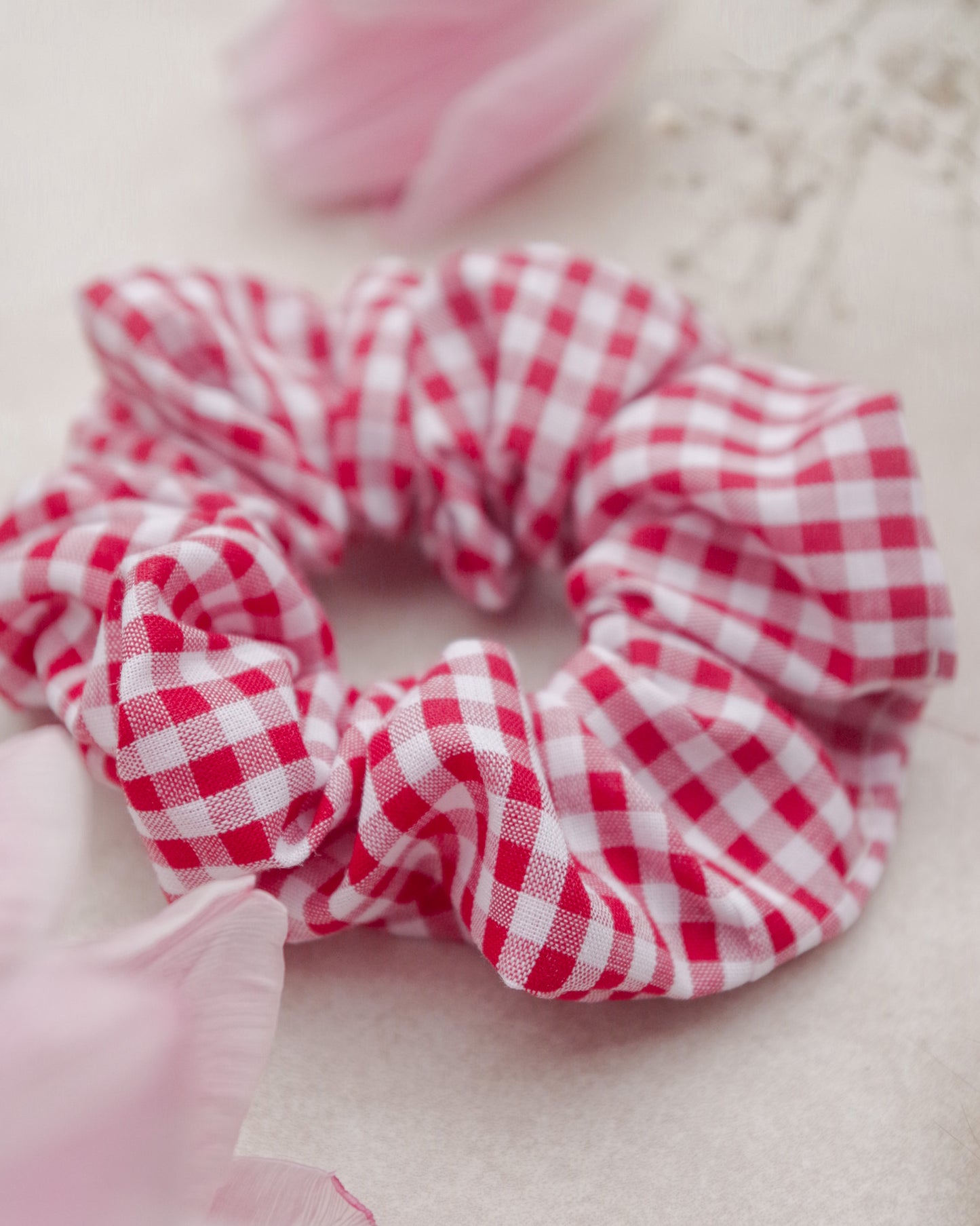 Red Gingham Scrunchie
