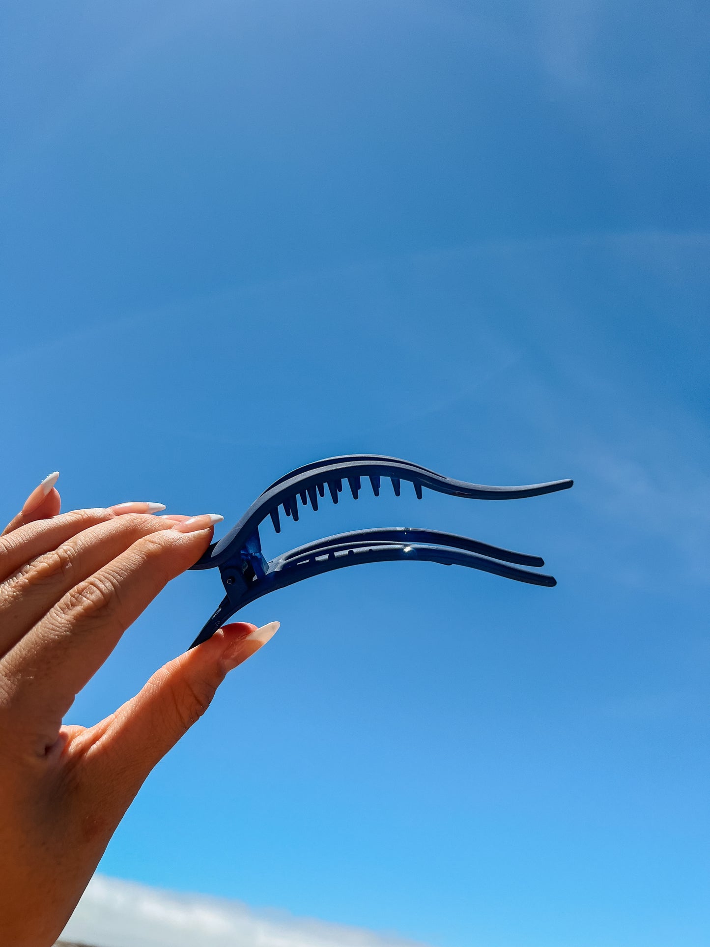 Navy Lay Flat Claw 2.0 // Thick Hair