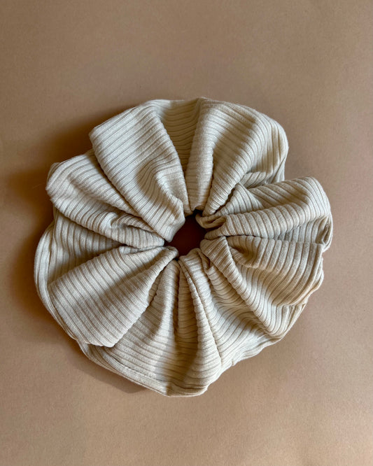 Oat Ribbed Scrunchie