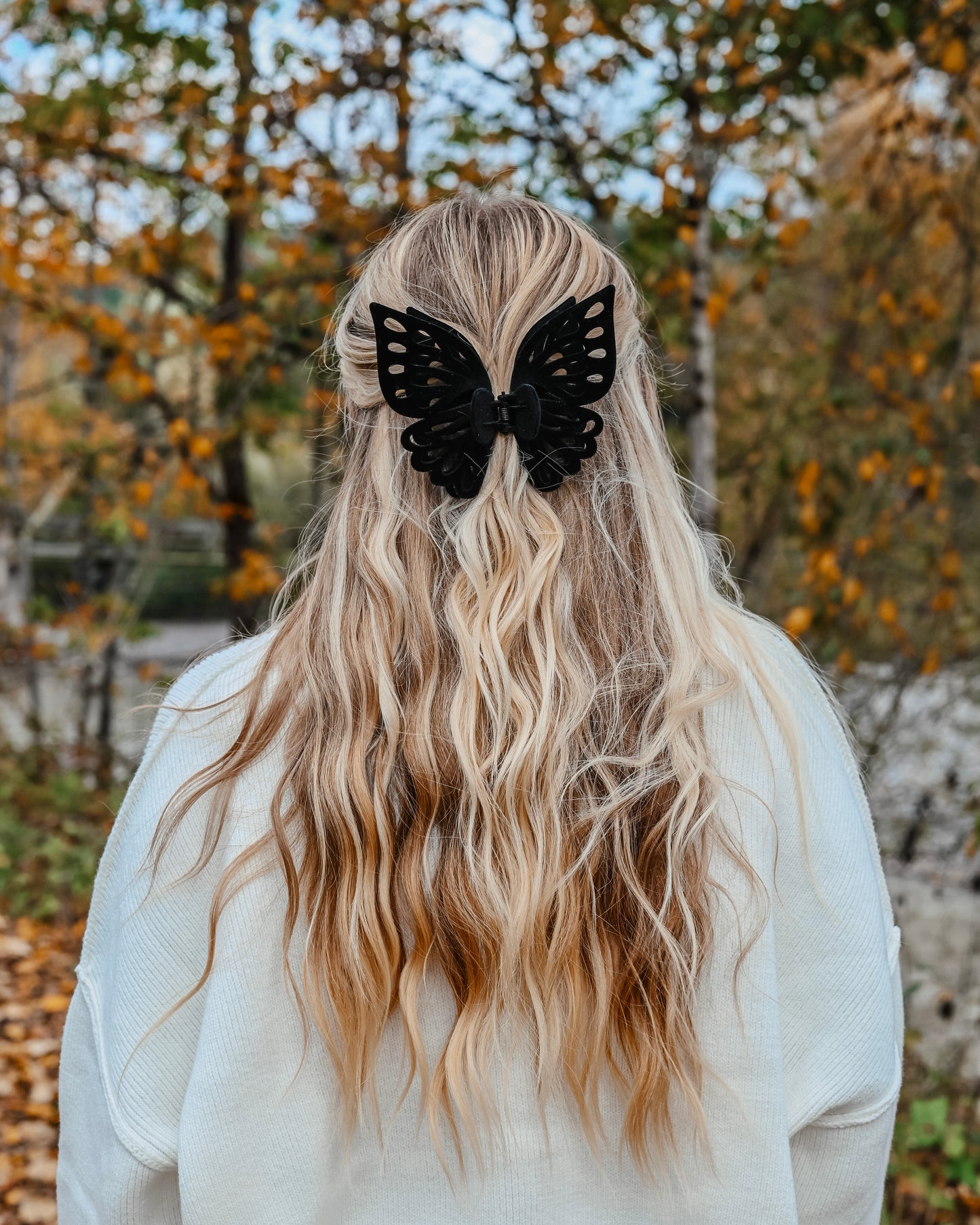 Velvet Jumbo Butterfly Hair Clip