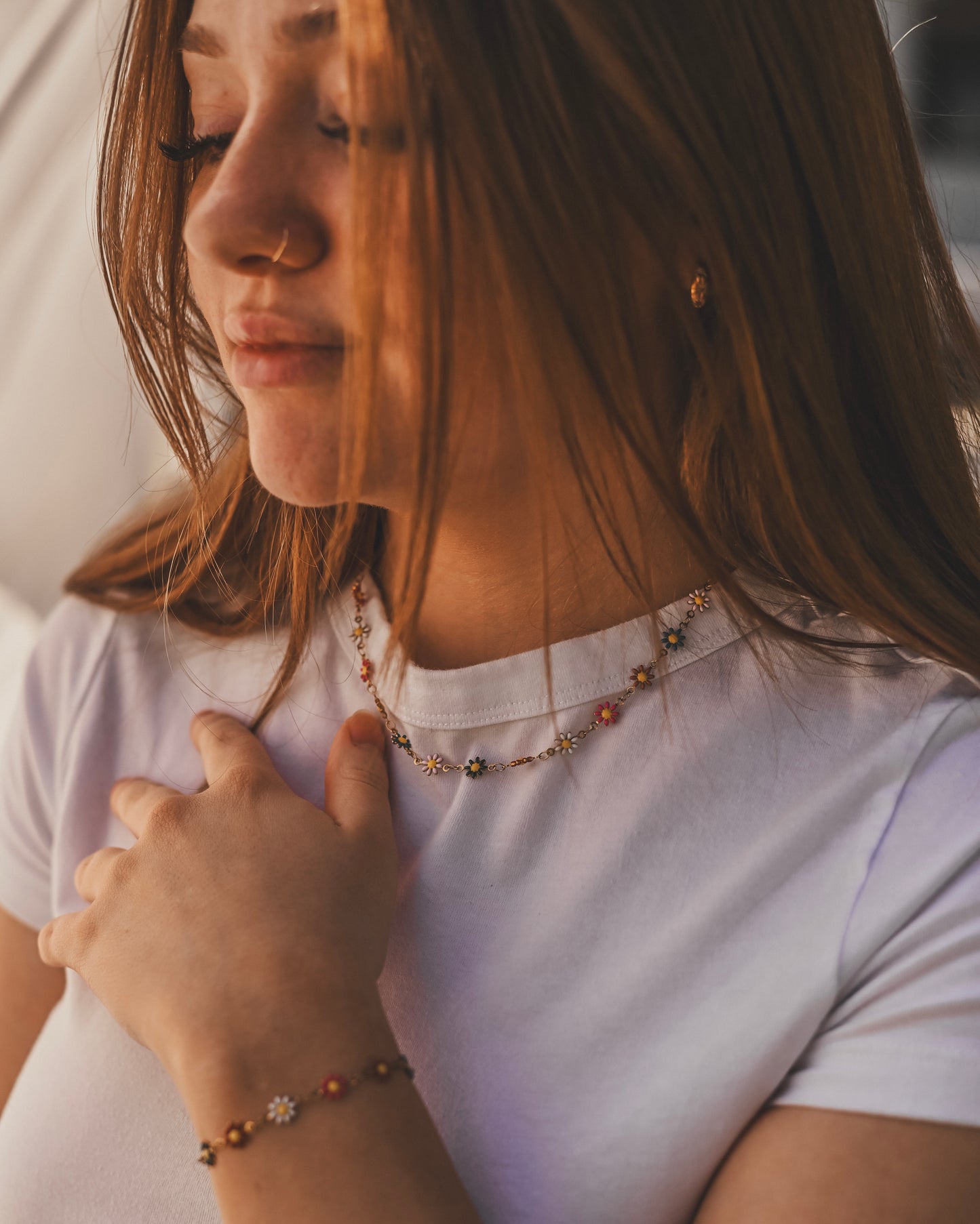 Multi-Colored Daisy Necklace