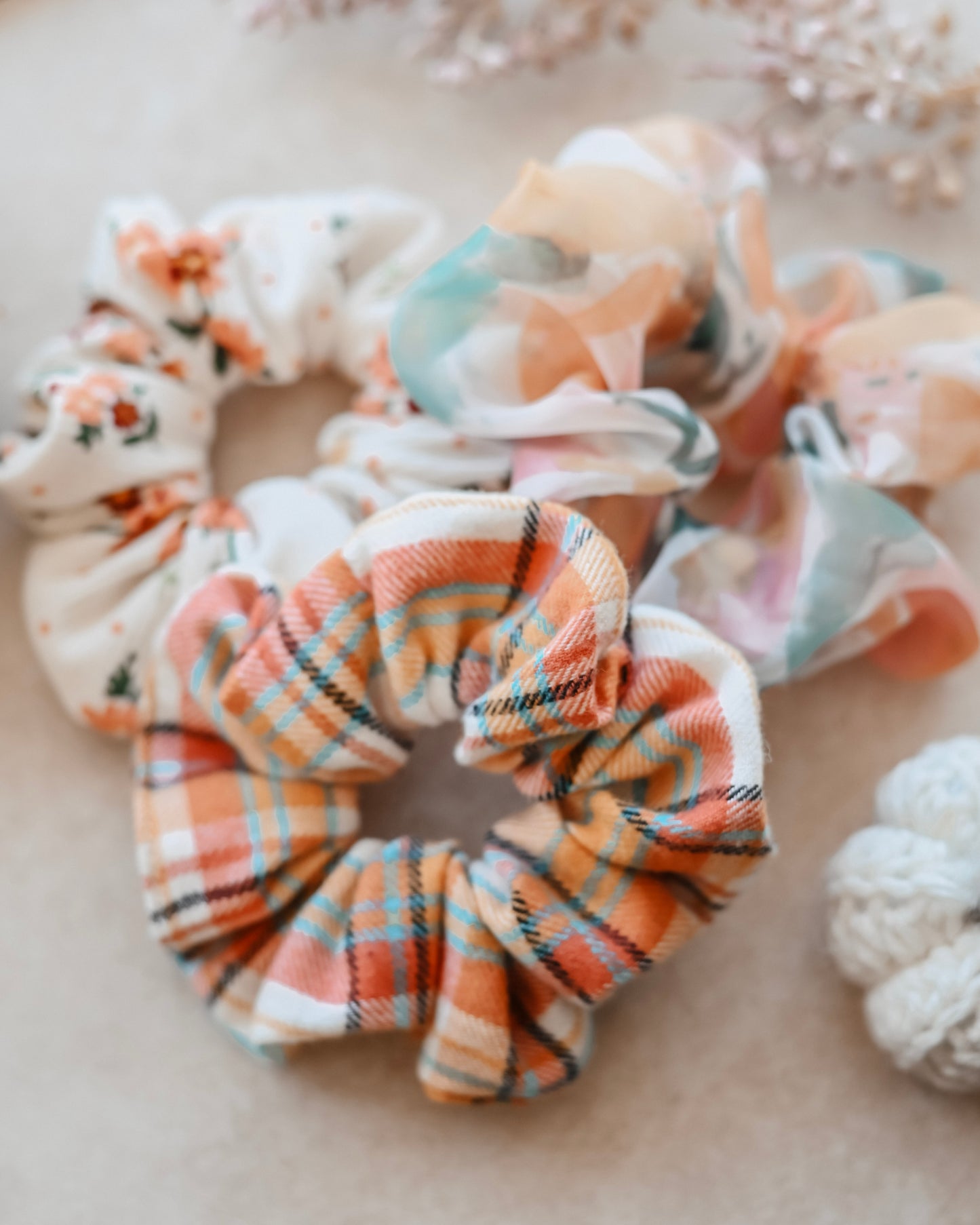 Flannel Fantasy Scrunchie Trio Set