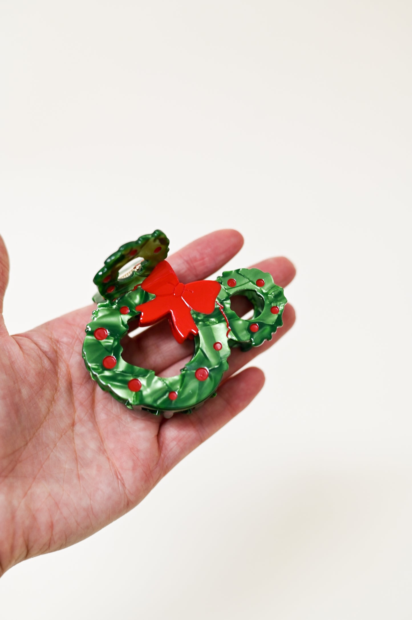Mickey Christmas Wreath Claw Clip