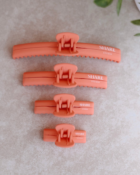 Salmon Orange Mega Hold Claw Clip