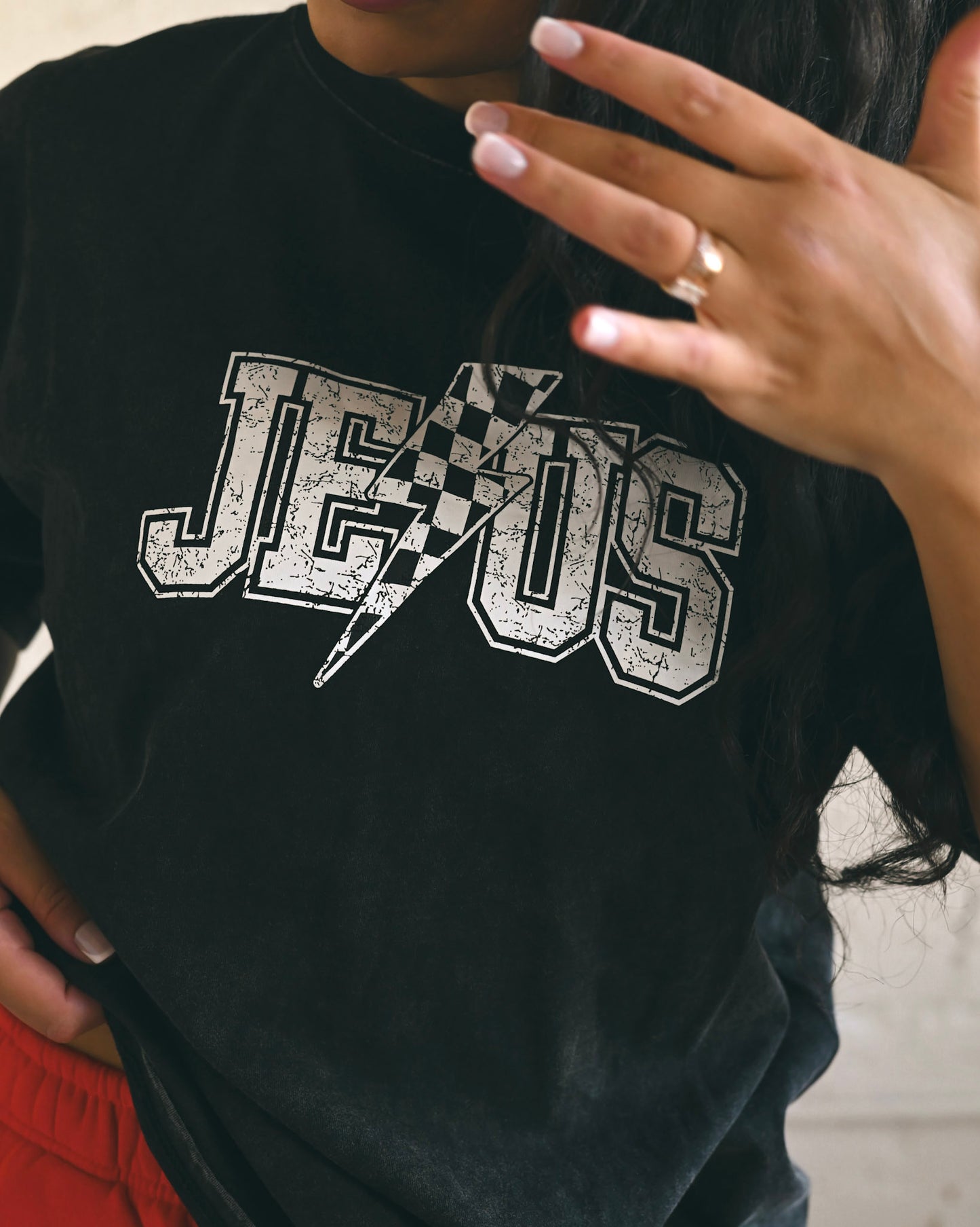 Lightening Bolt "Jesus" Oversized Tee // SHARE STUDIO BRAND