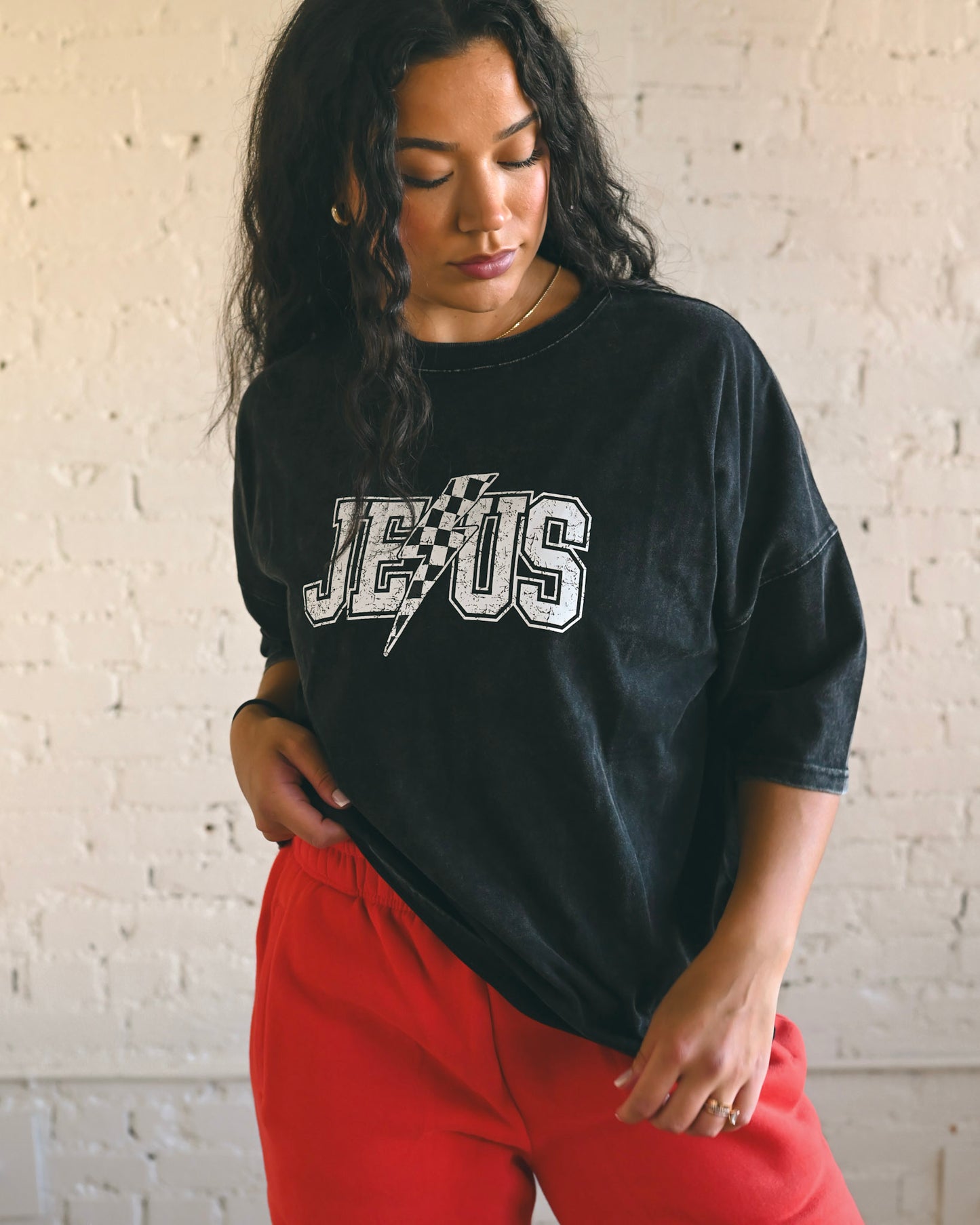 Lightening Bolt "Jesus" Oversized Tee // SHARE STUDIO BRAND