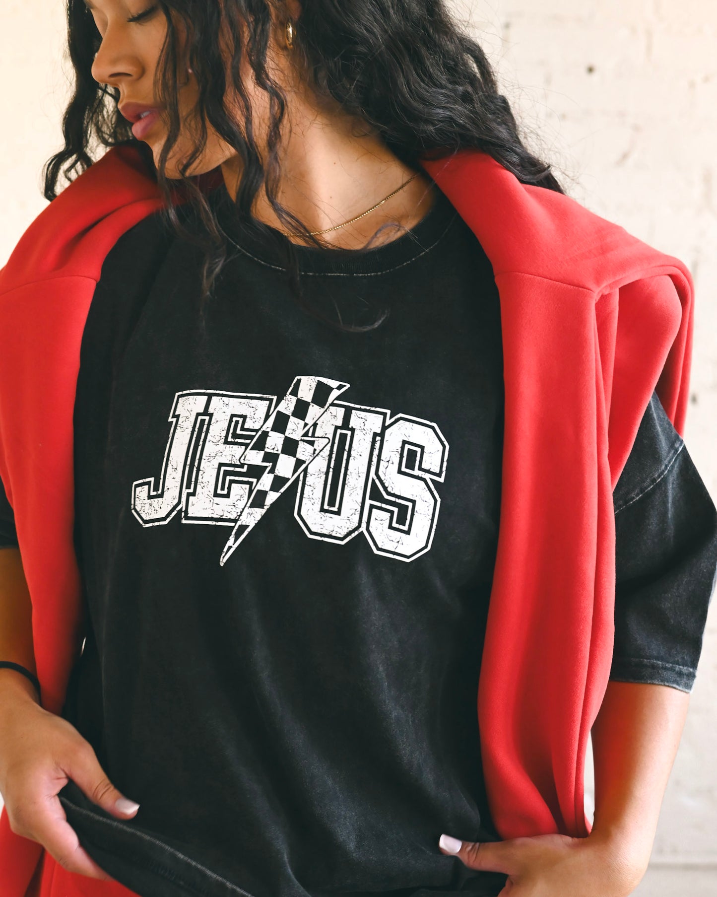 Lightening Bolt "Jesus" Oversized Tee // SHARE STUDIO BRAND