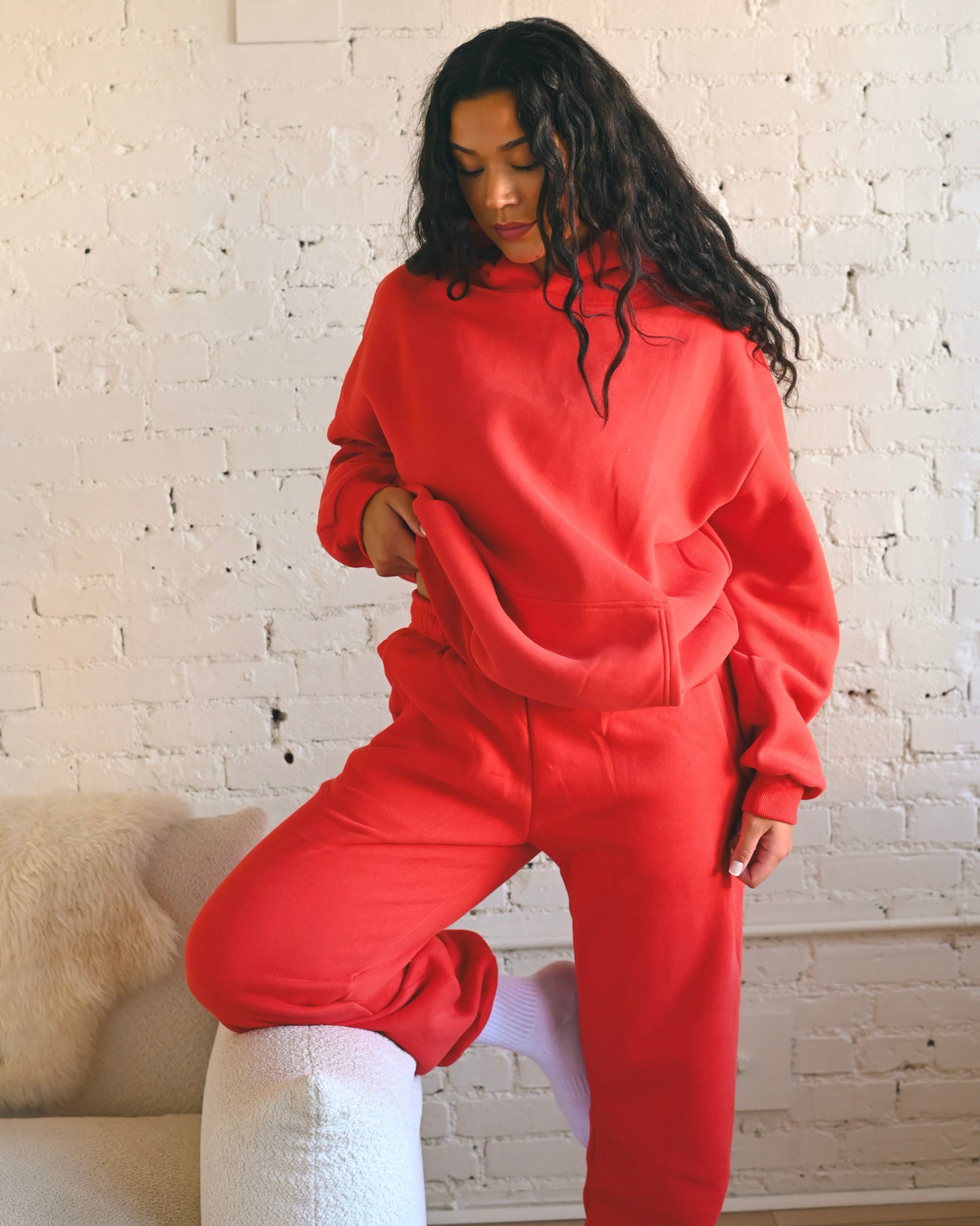 Heat Wave Orange Ultra Cozy Fleece // Sweatpants