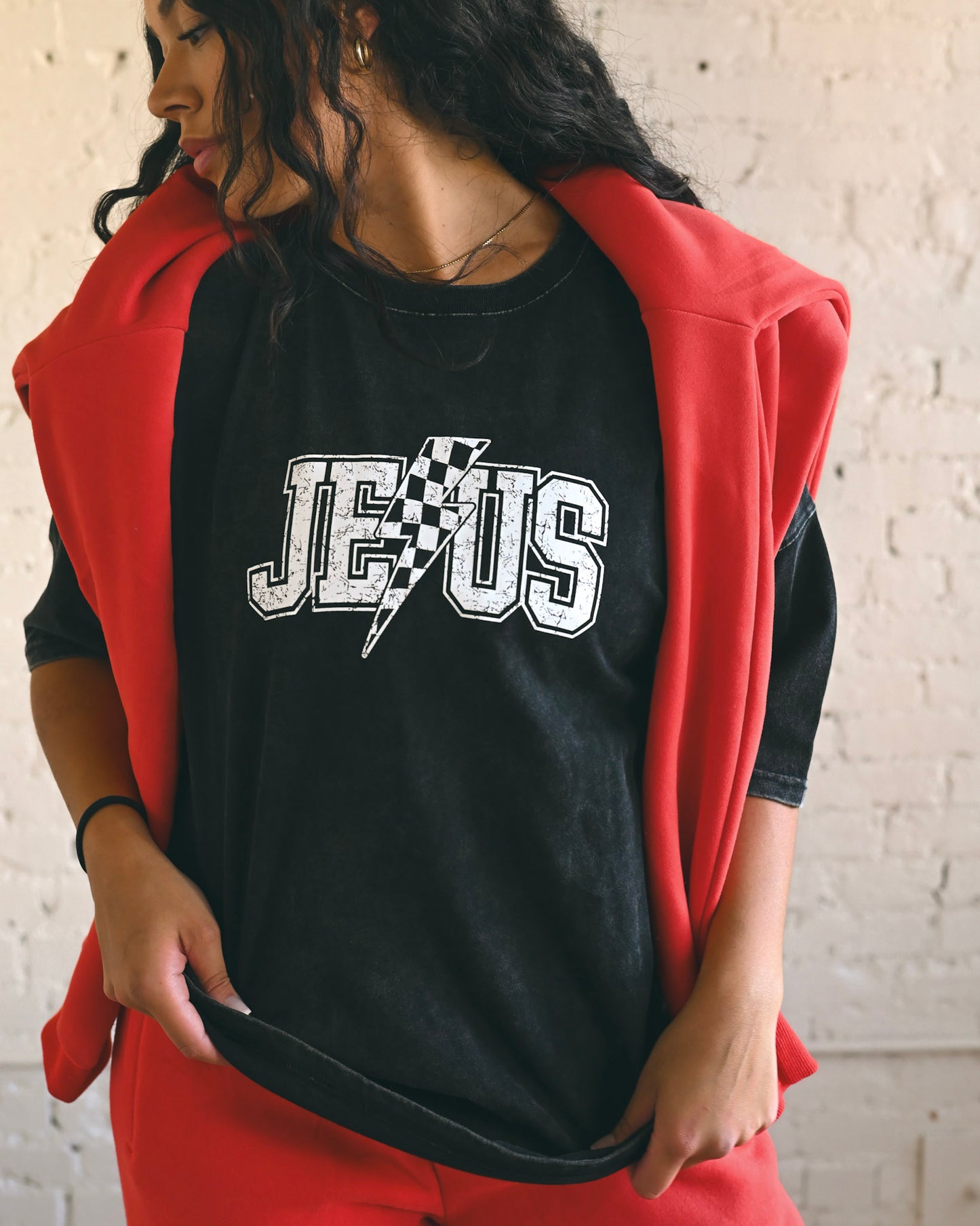 Lightening Bolt "Jesus" Oversized Tee // SHARE STUDIO BRAND