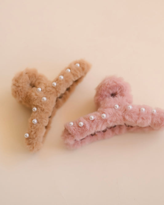 Plush & Pearls XL Claw Clip
