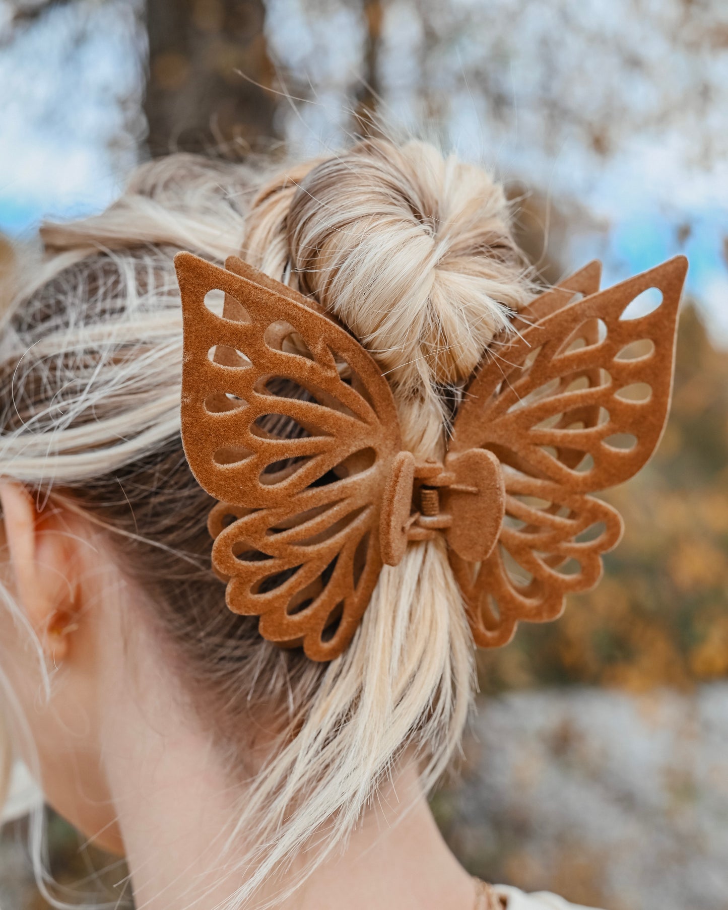 Velvet Jumbo Butterfly Hair Clip