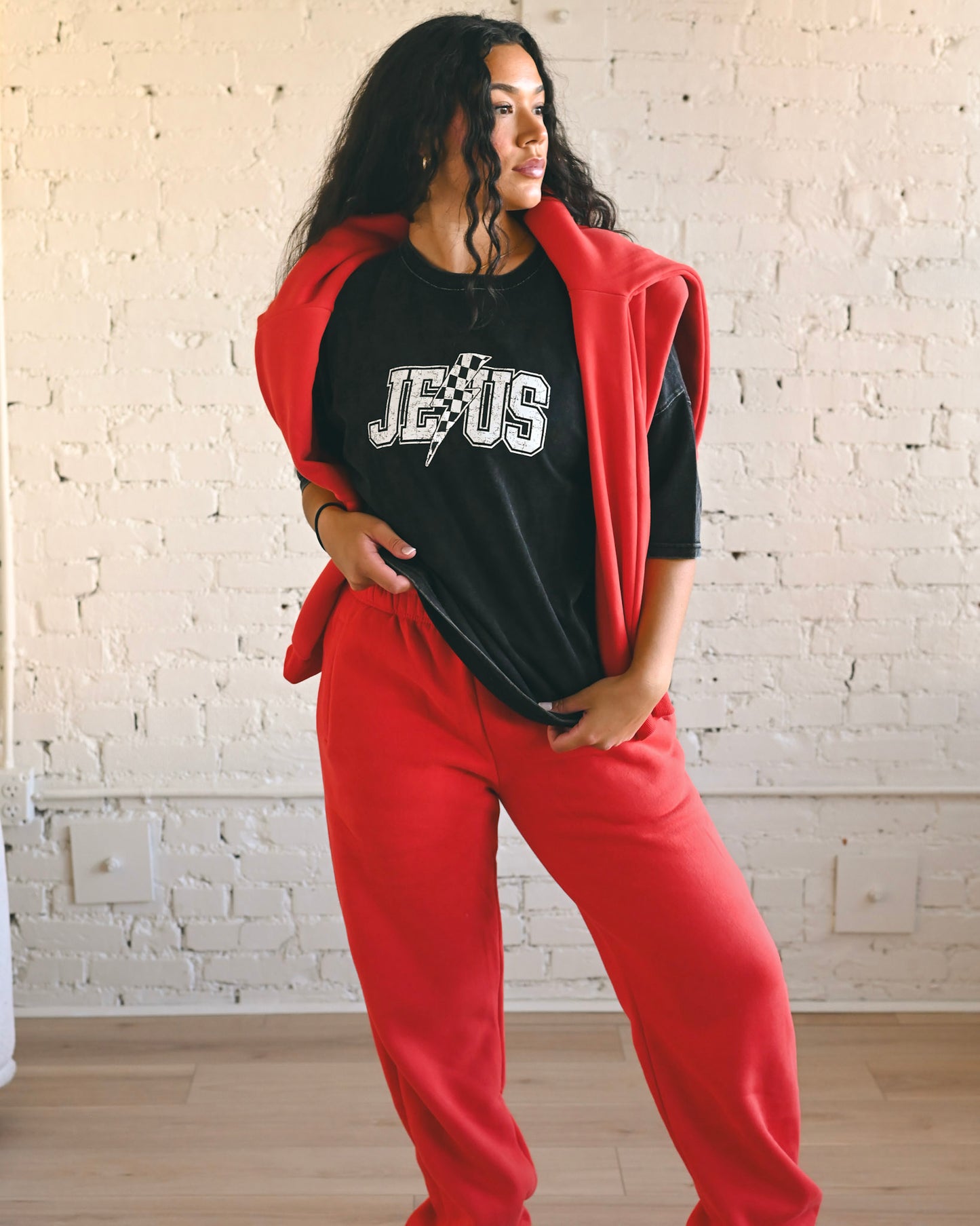 Lightening Bolt "Jesus" Oversized Tee // SHARE STUDIO BRAND