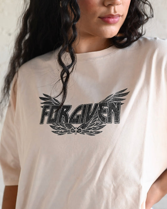 Vintage Tan "Forgiven" Oversized Tee // SHARE STUDIO BRAND