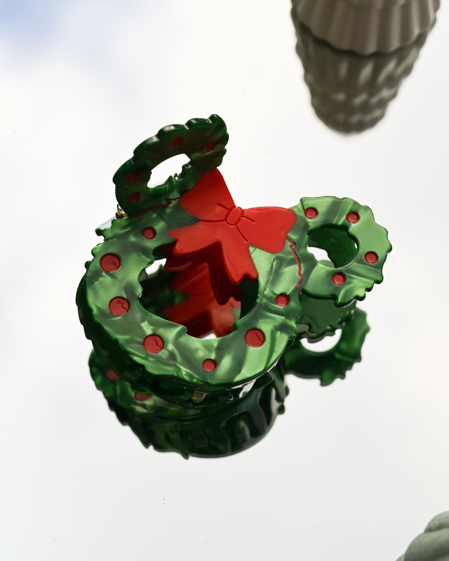 Mickey Christmas Wreath Claw Clip