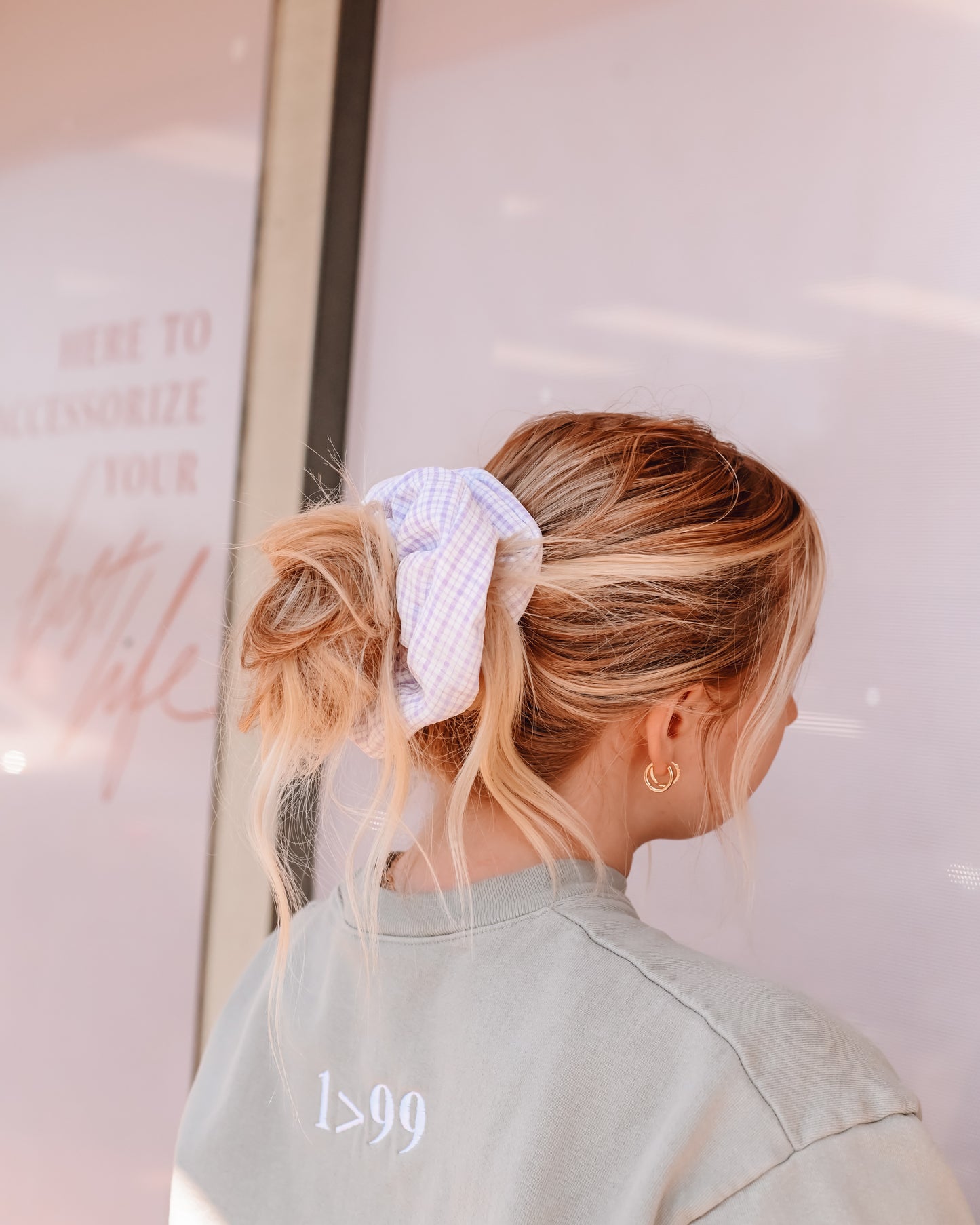 Purple Plaid XL Scrunchie