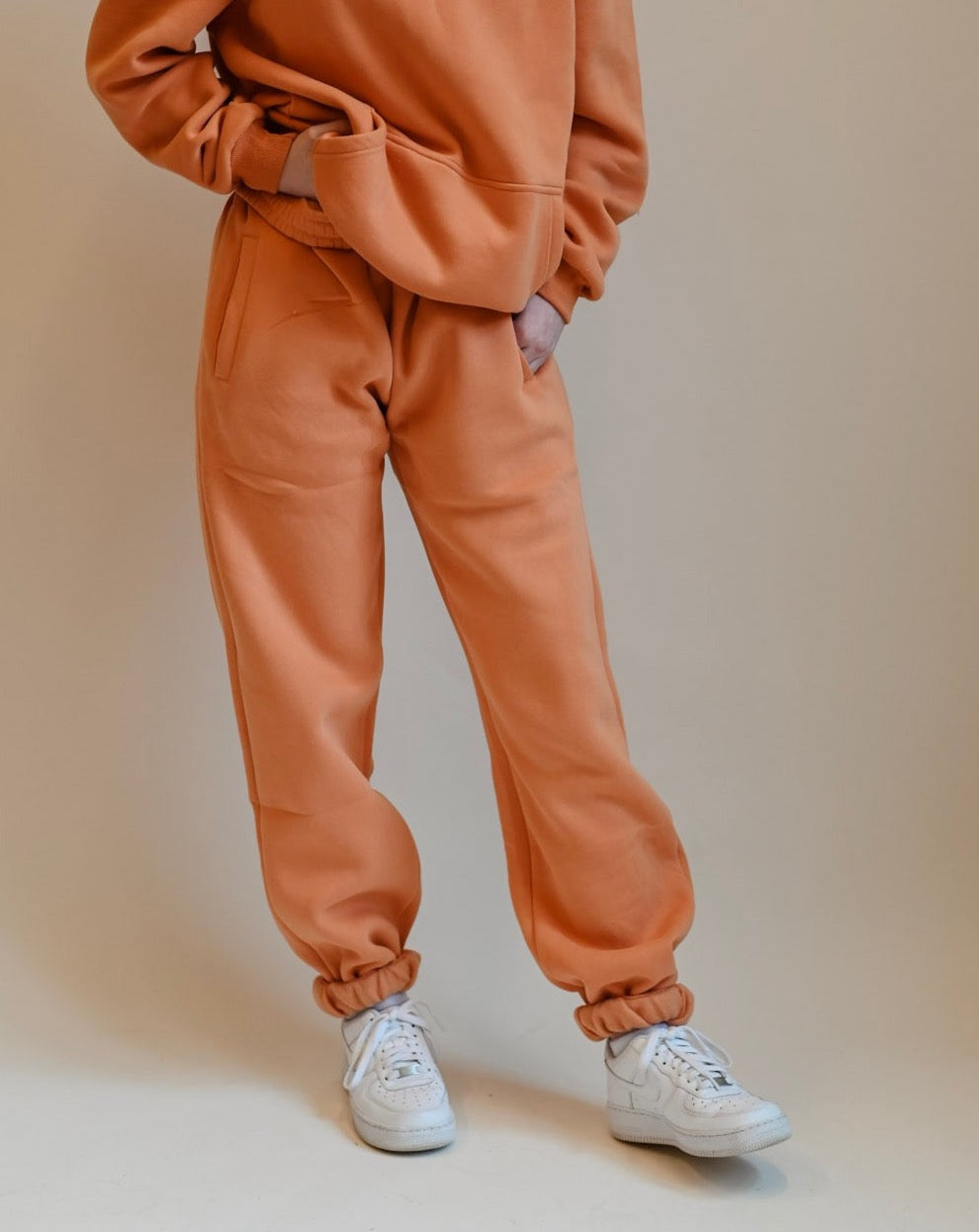 Papaya Orange ultra cozy fleece // sweatpants
