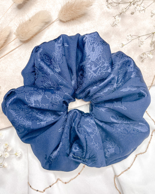 Navy Floral Silk