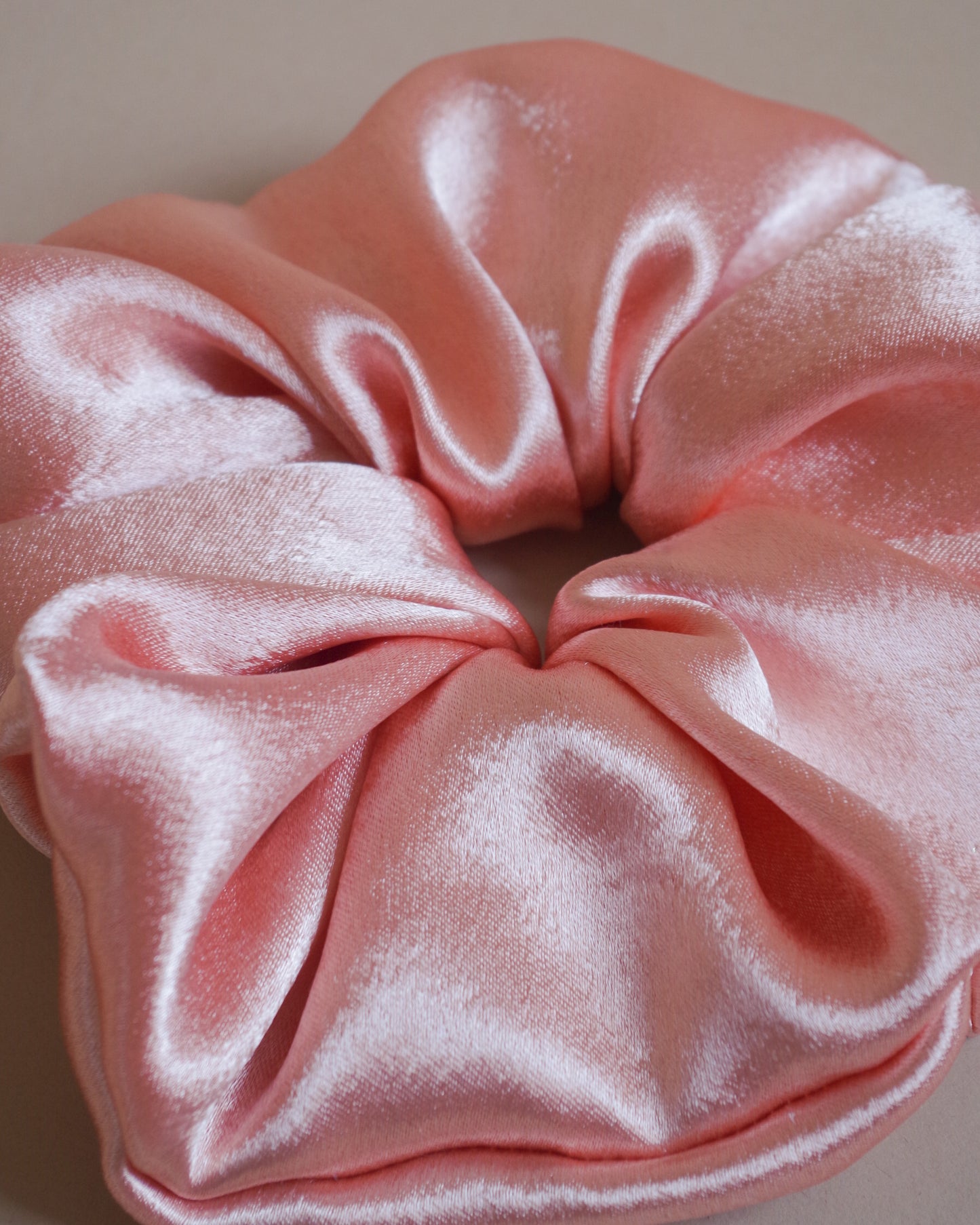 Silky salmon pink XL scrunchie