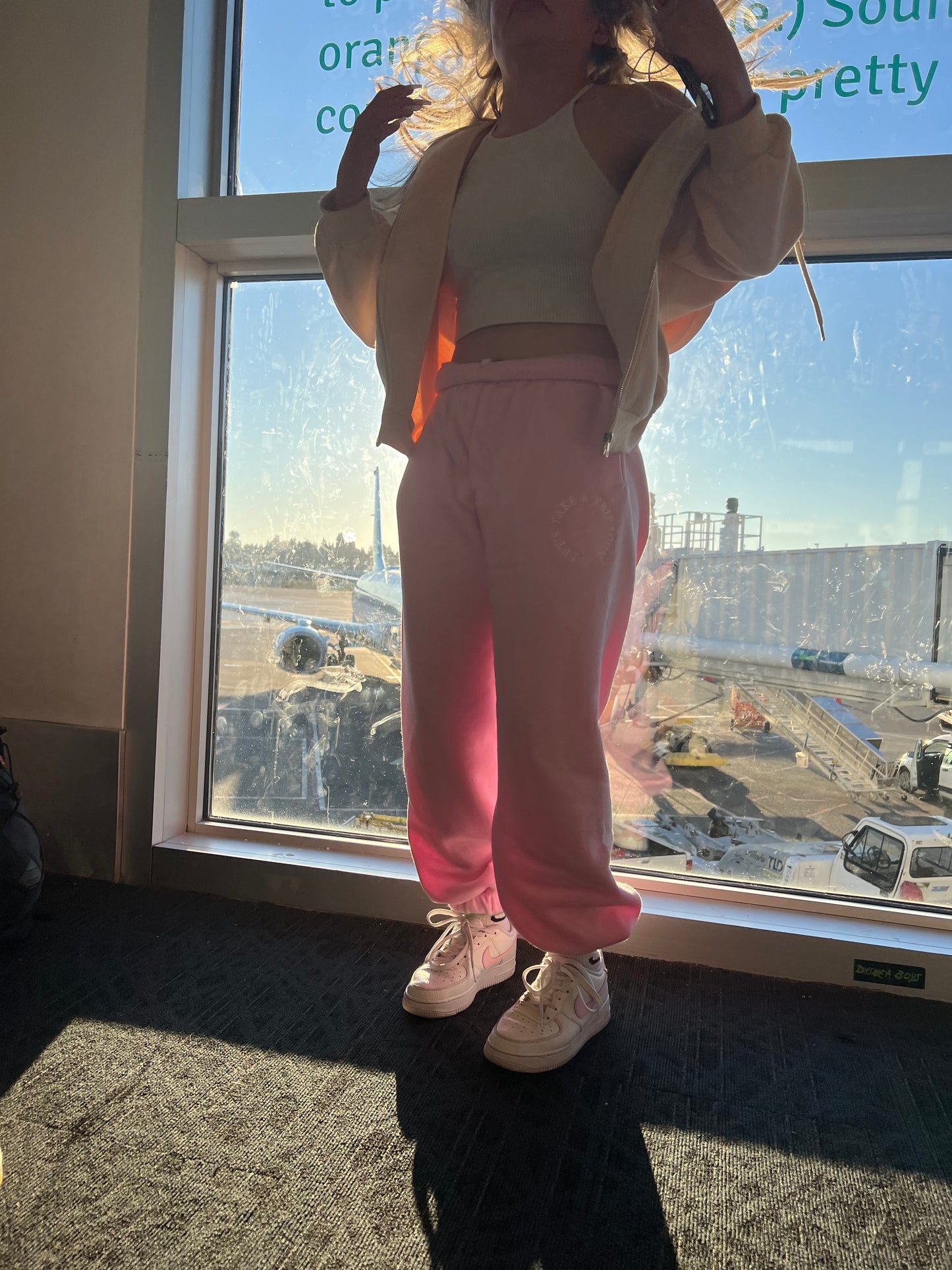 Pink trip sweatpants