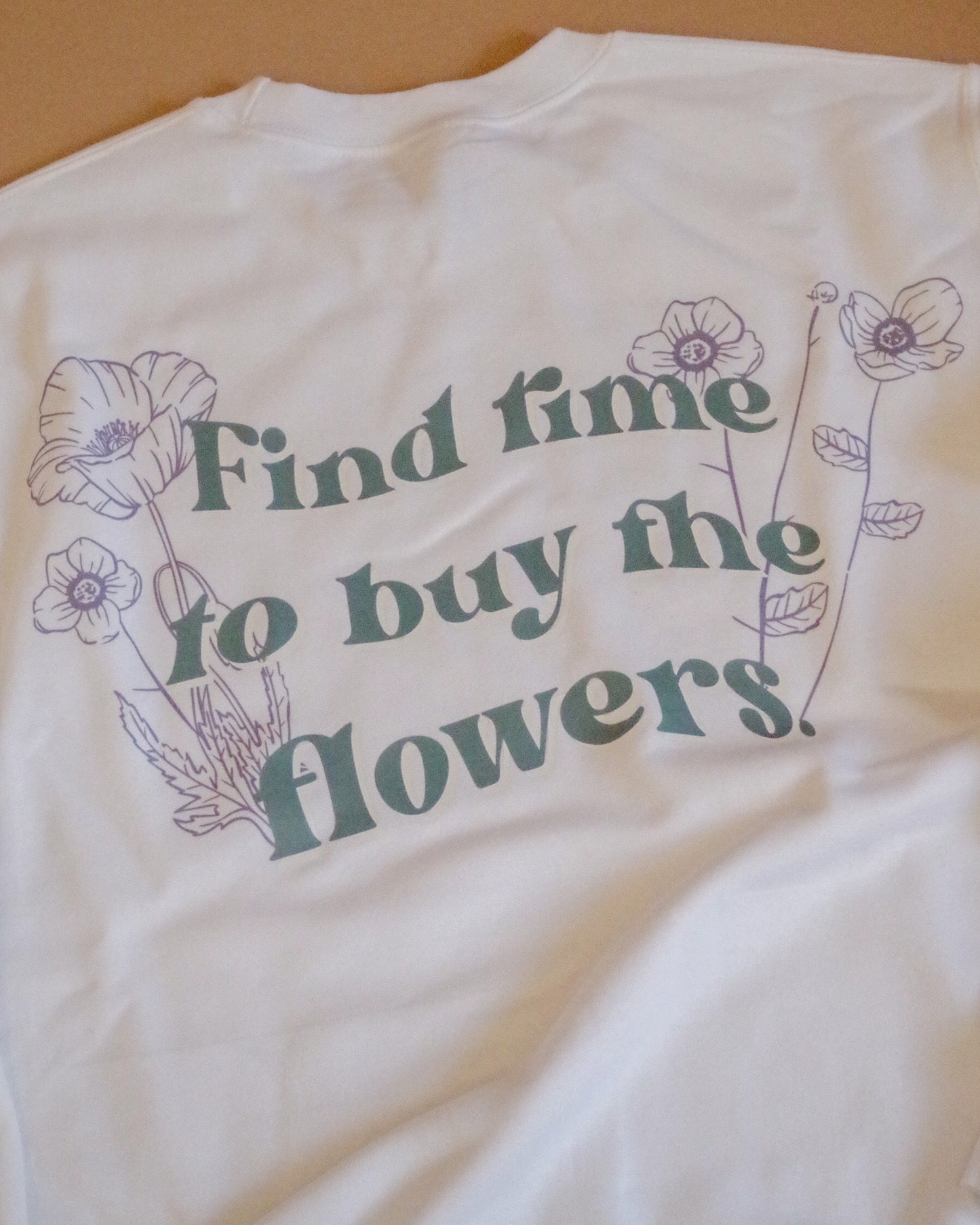 Buy the flowers white crew neck sweatshirt